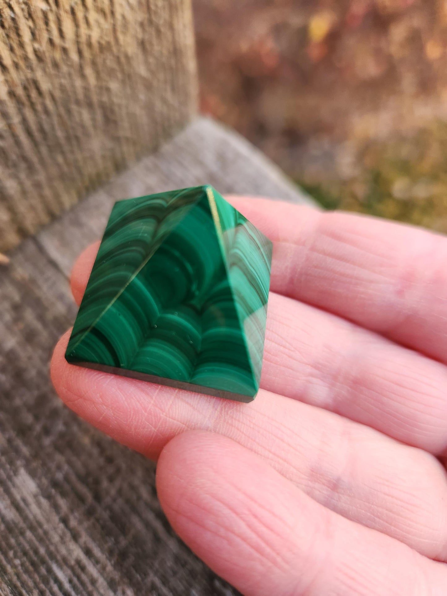 AAA Small Malachite Crystal Pyramid