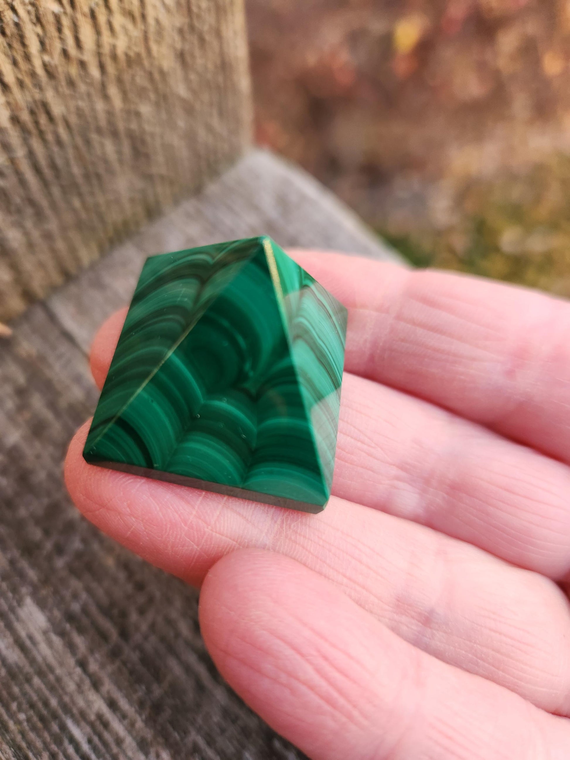 AAA Small Malachite Crystal Pyramid