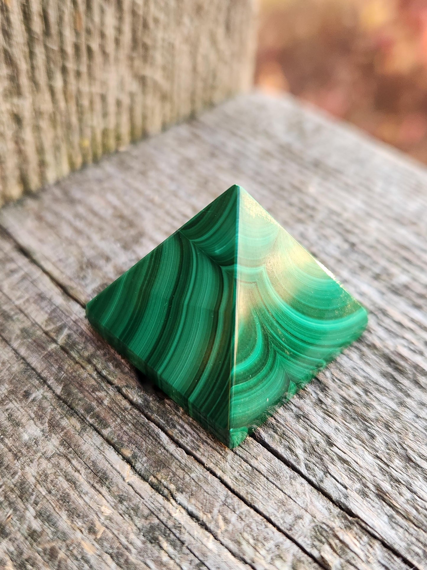 AAA Small Malachite Crystal Pyramid