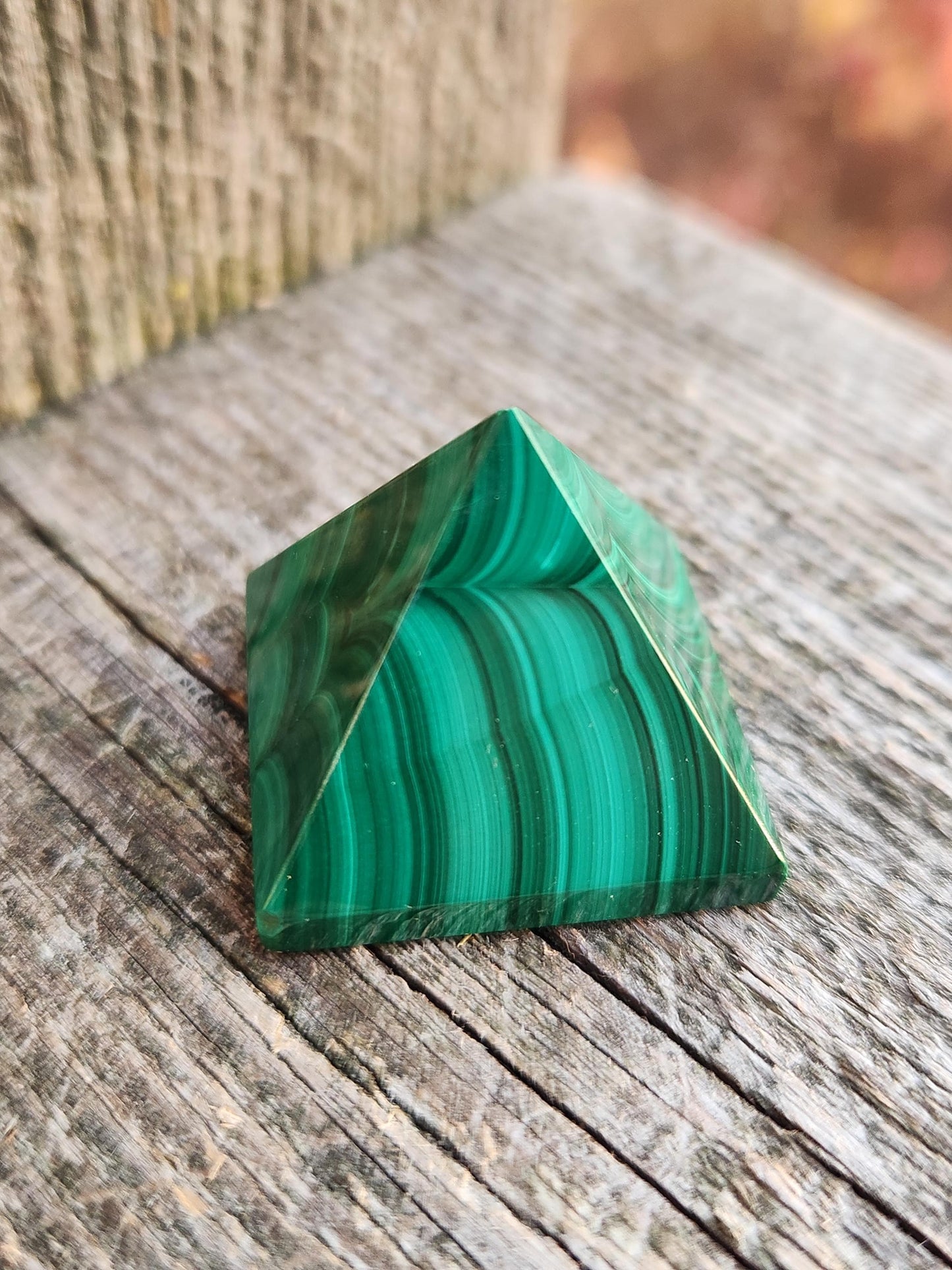 AAA Small Malachite Crystal Pyramid