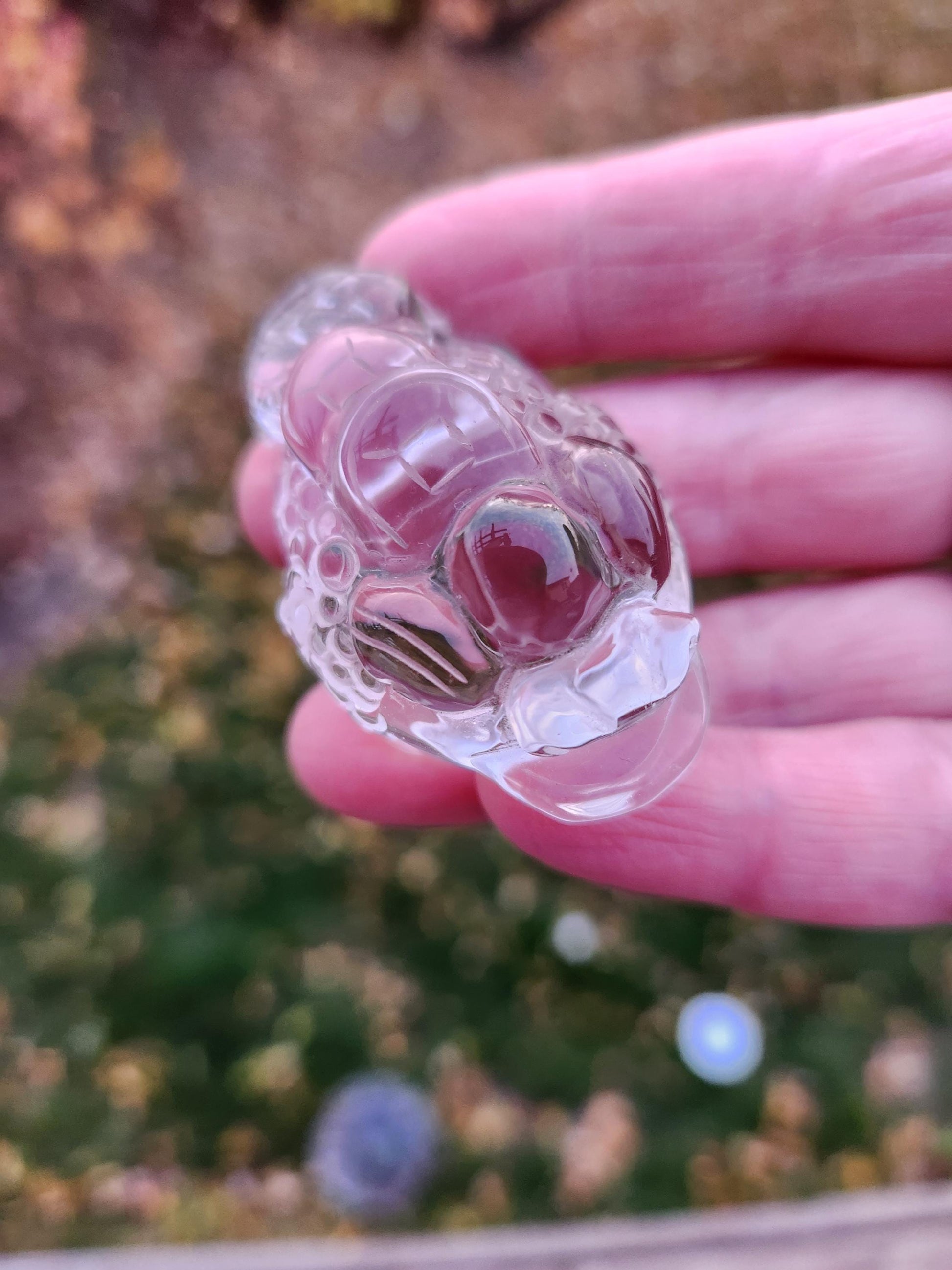 Slight Smoky Quartz Money Toad: AAA Crystal Carving