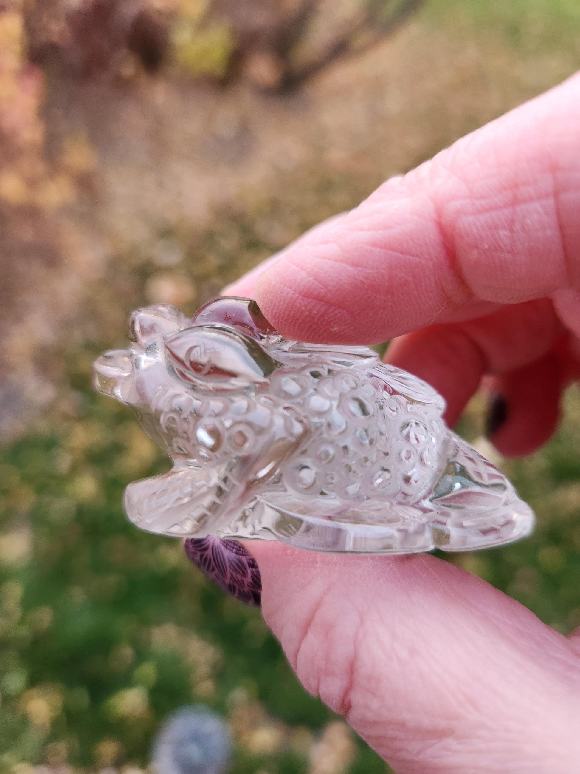 Slight Smoky Quartz Money Toad: AAA Crystal Carving