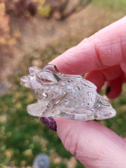Slight Smoky Quartz Money Toad: AAA Crystal Carving