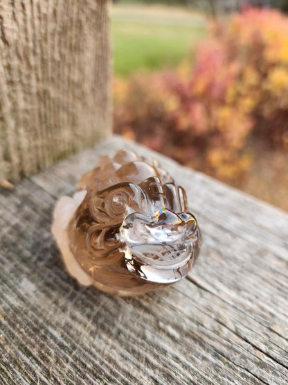 Smoky Quartz Money Toad: AAA Crystal Carving