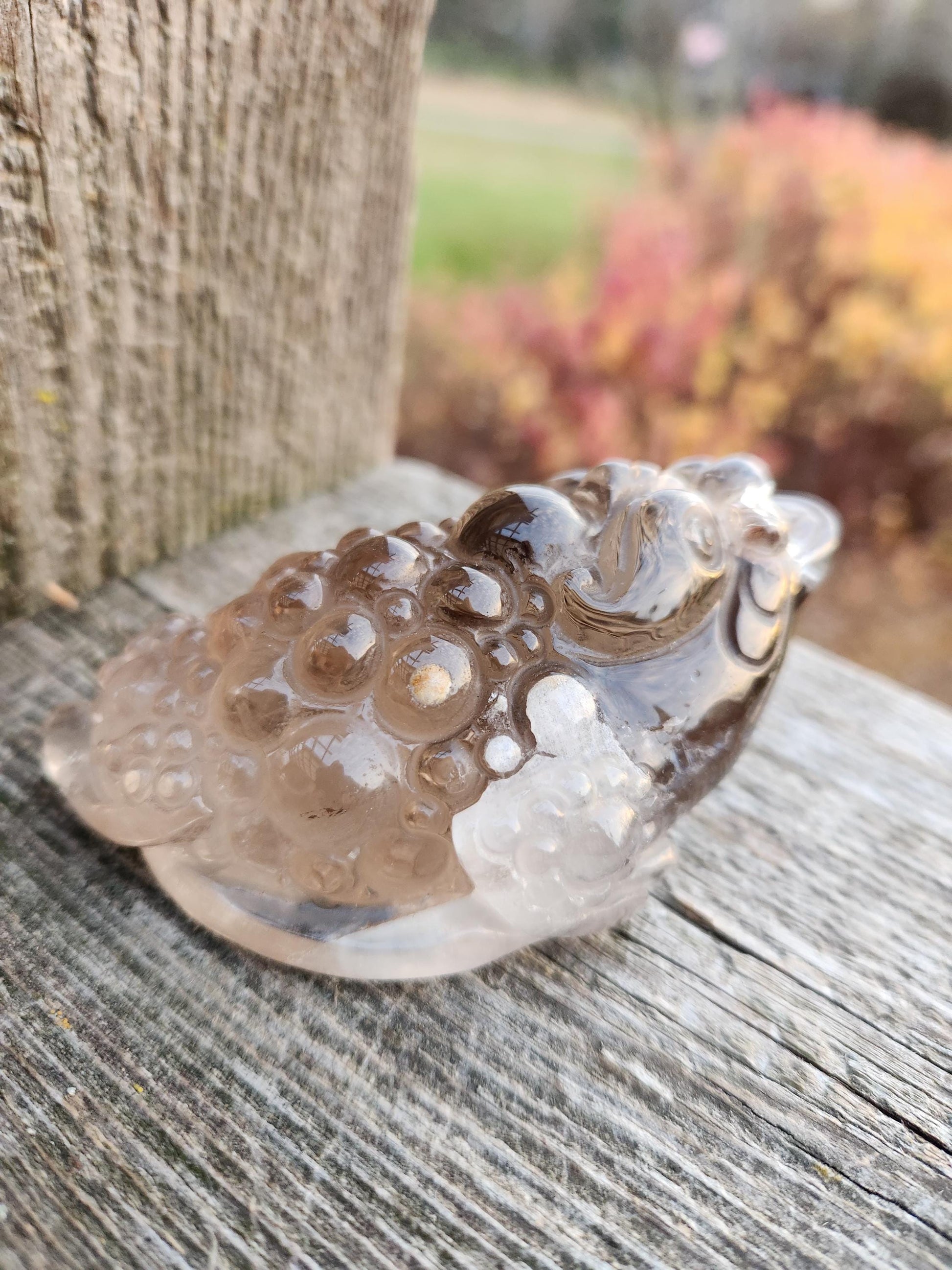 Smoky Quartz Money Toad: AAA Crystal Carving