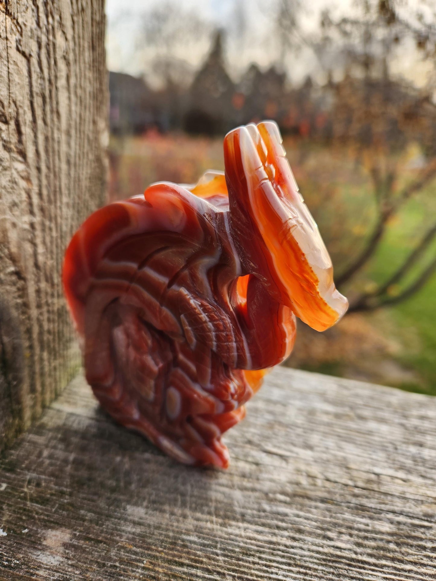 Banded Carnelian Agate Crystal Dragon: DnD, Fire Dragon