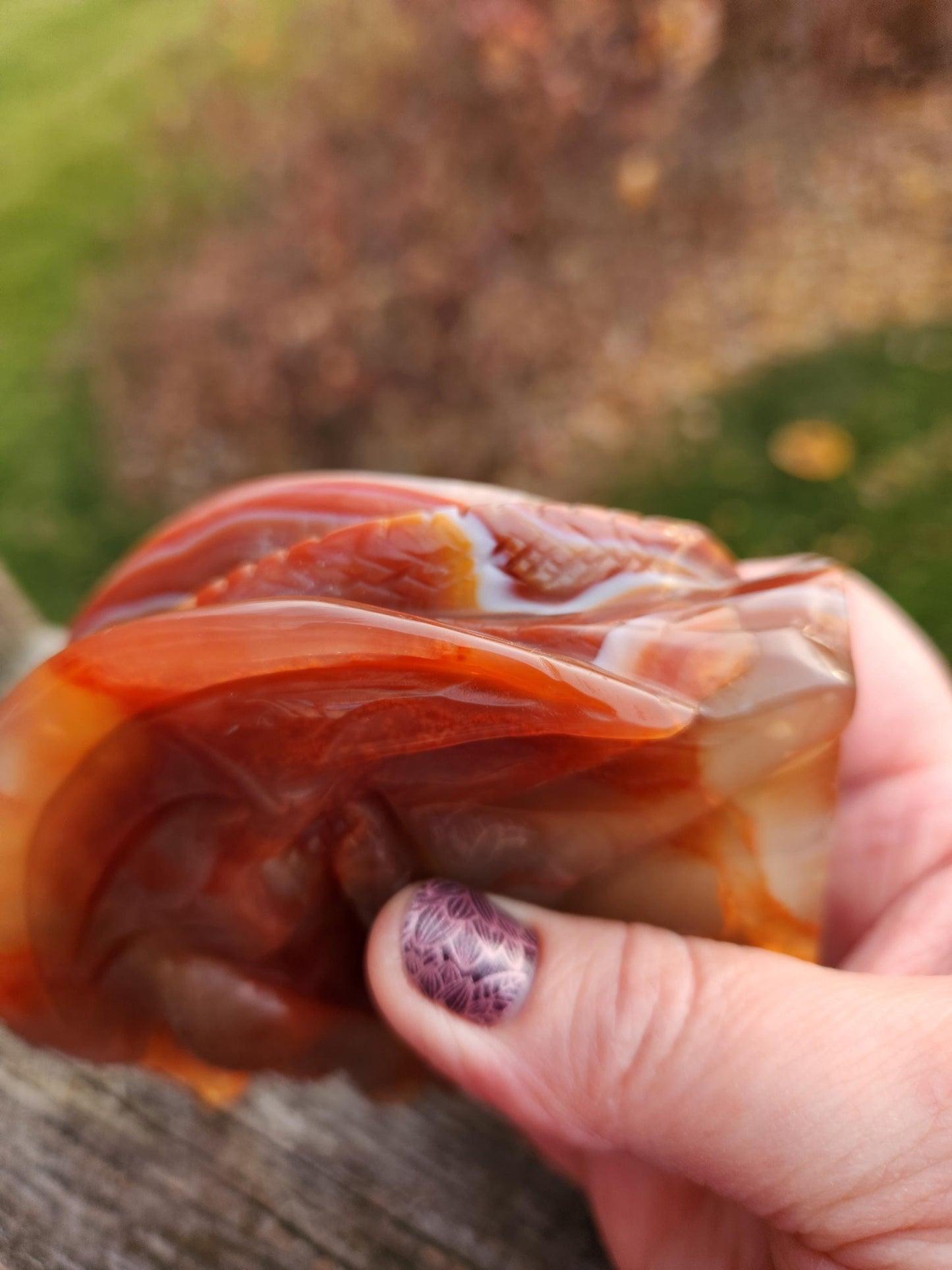 Banded Carnelian Agate Crystal Dragon: DnD, Fire Dragon