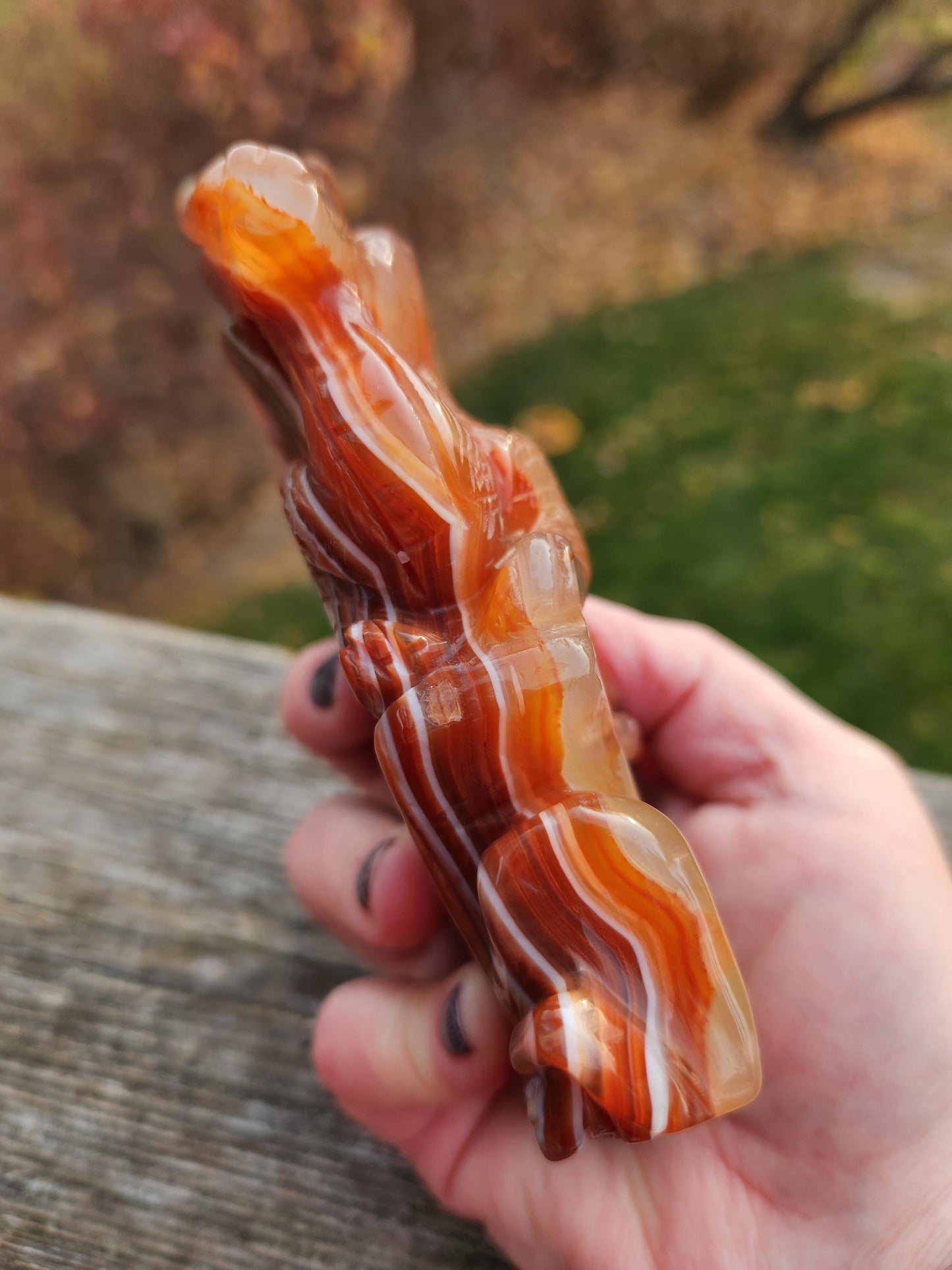 Banded Carnelian Agate Crystal Dragon: DnD, Fire Dragon