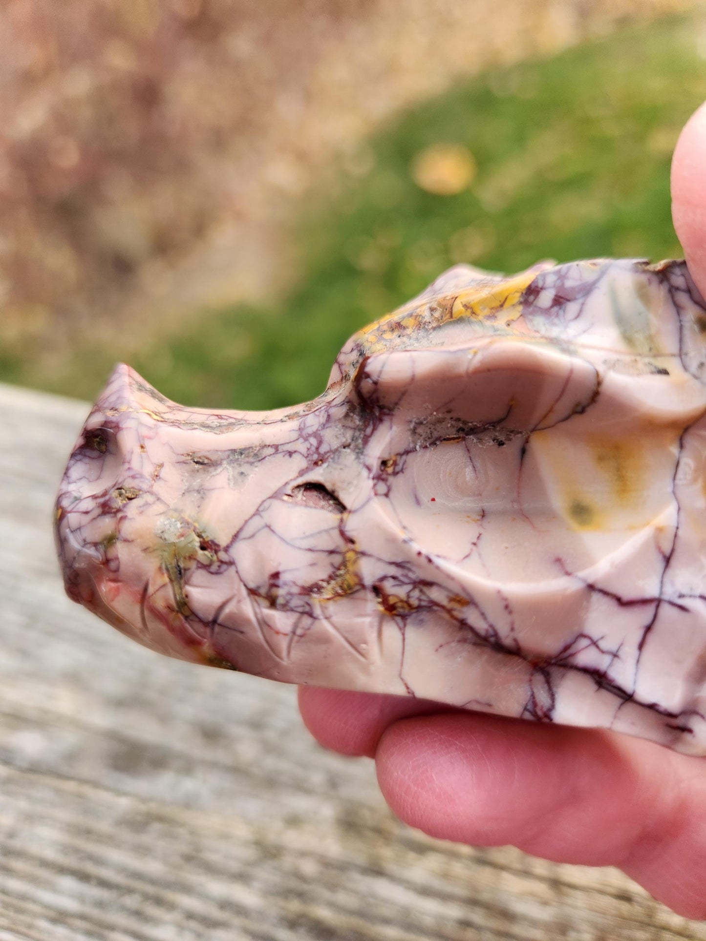 Polished Mookaite Jasper Crystal Dragon Head Small, Dendritic