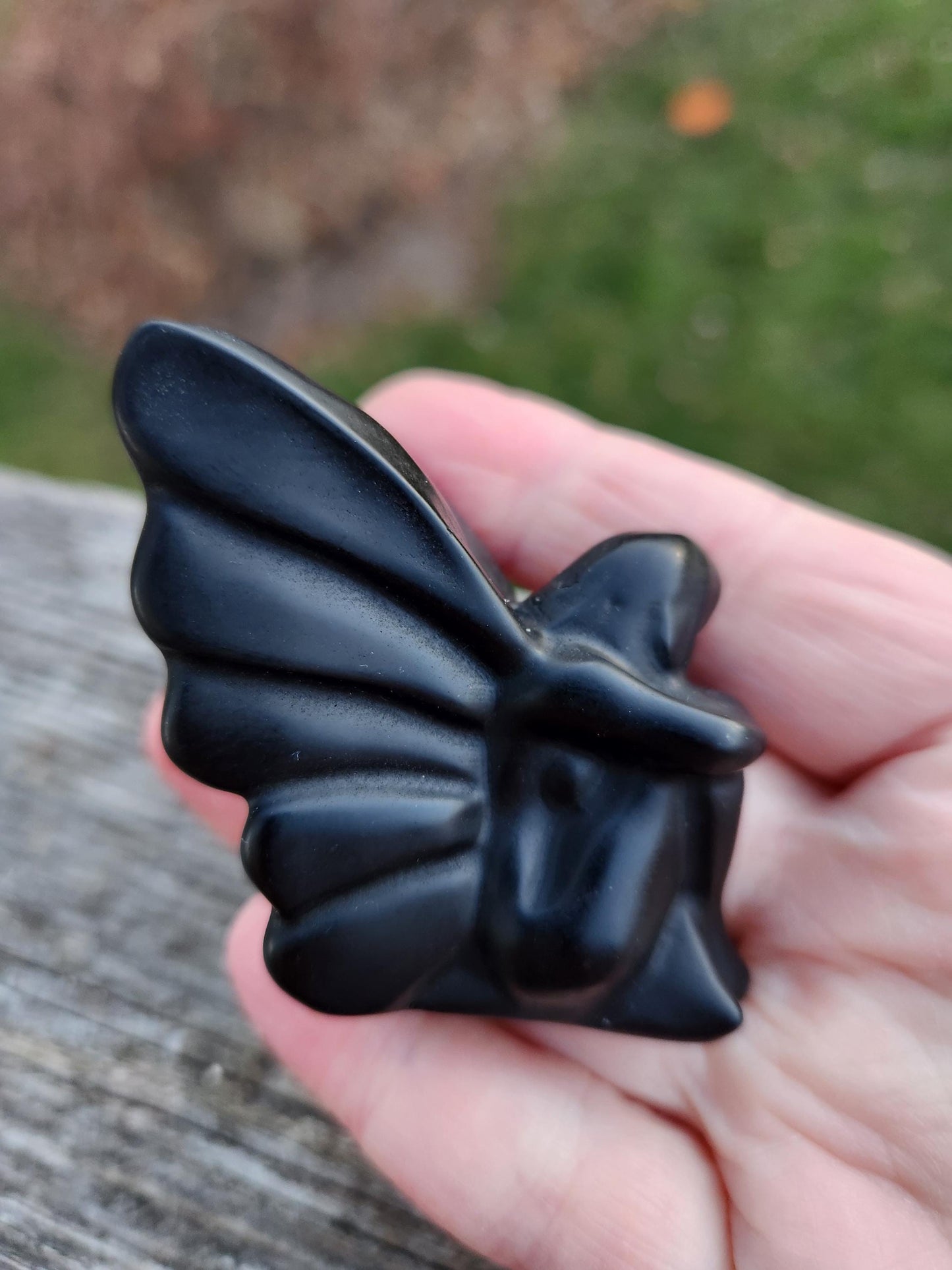 Black Obsidian Angel: Natural Stone Fairy Crystal