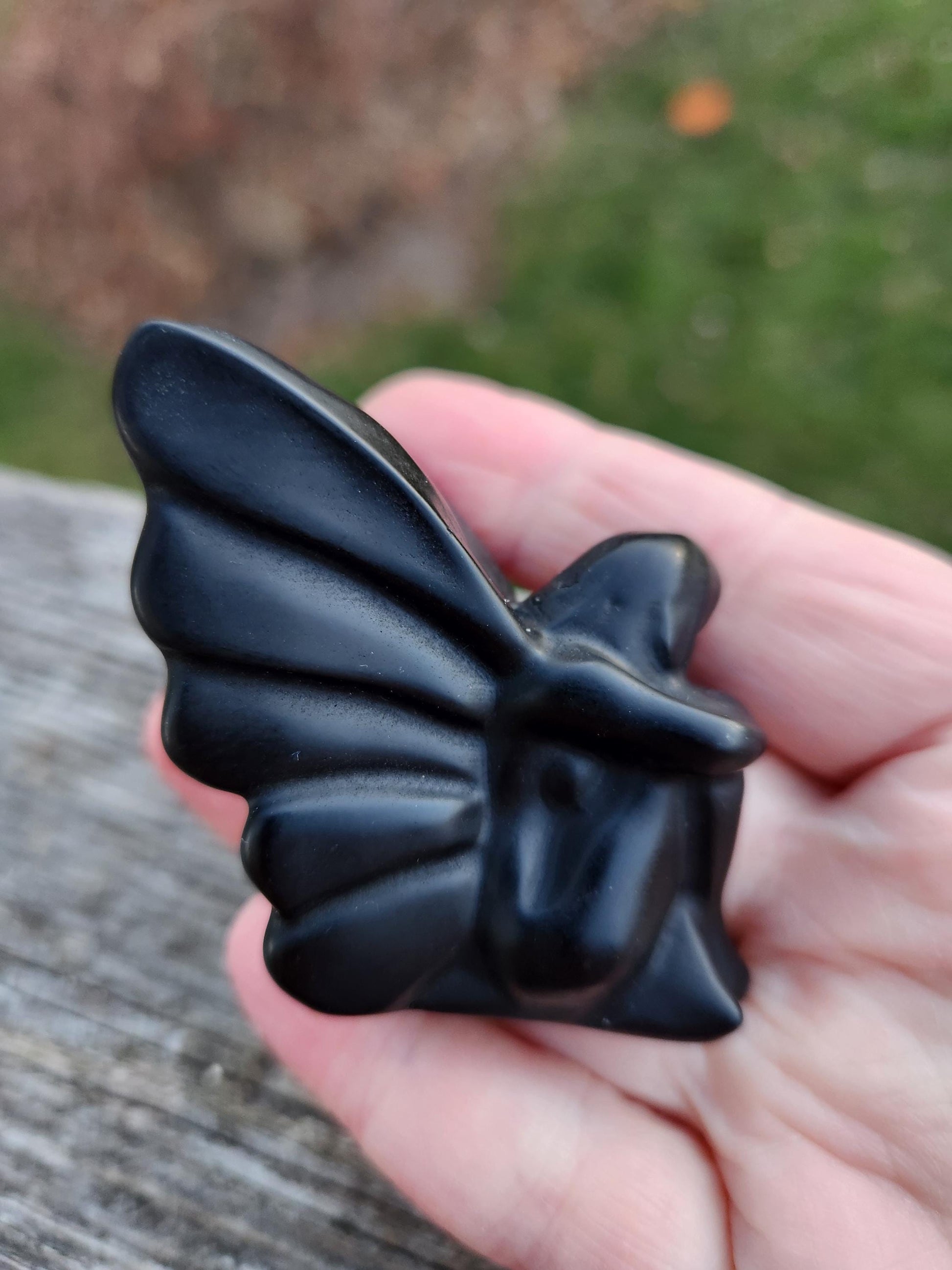 Black Obsidian Angel: Natural Stone Fairy Crystal