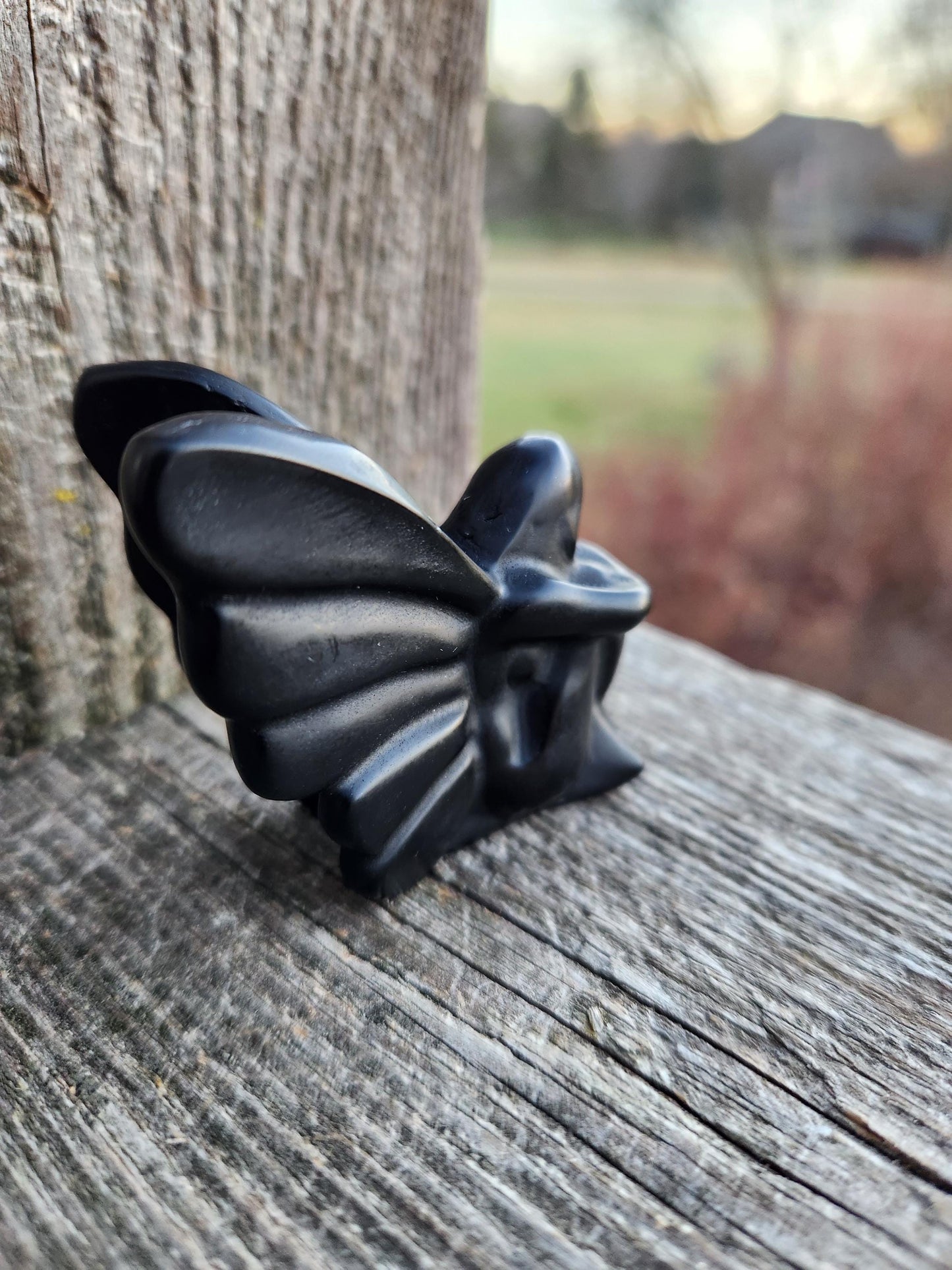 Black Obsidian Angel: Natural Stone Fairy Crystal