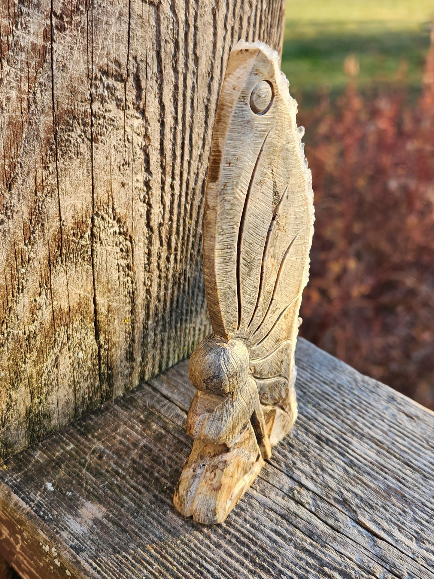 Super Unique Clear Quartz Points 0n Matrix Angel Or Fairy Carving Natural Stone Crystal