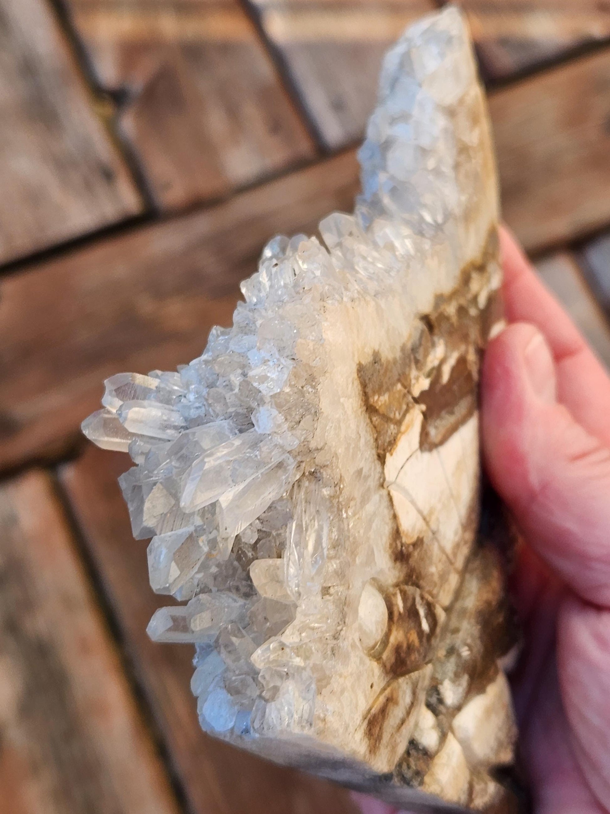 Super Unique Clear Quartz Points 0n Matrix Angel Or Fairy Carving Natural Stone Crystal