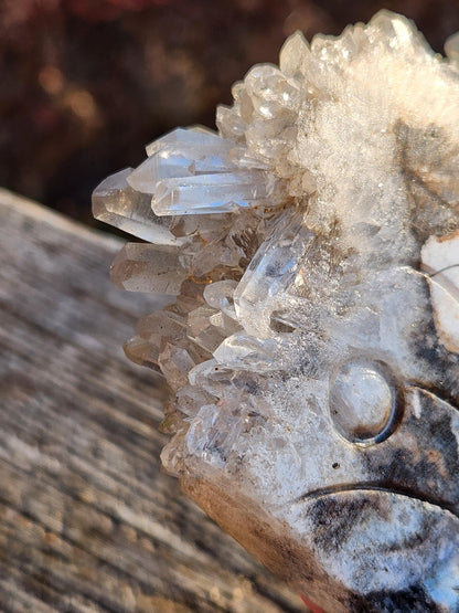Super Unique Clear Quartz Points 0n Matrix Angel Or Fairy Carving Natural Stone Crystal