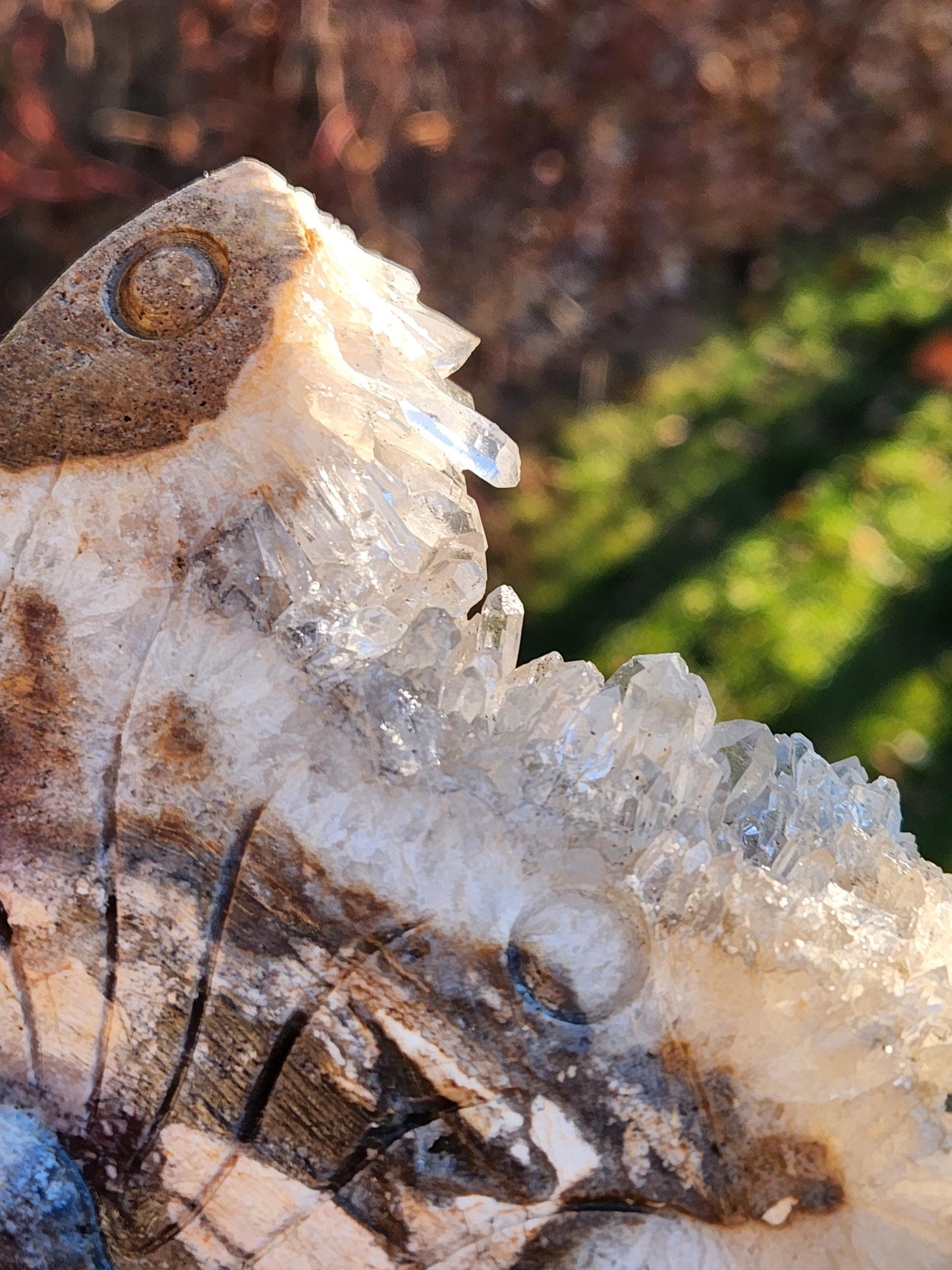 Super Unique Clear Quartz Points 0n Matrix Angel Or Fairy Carving Natural Stone Crystal