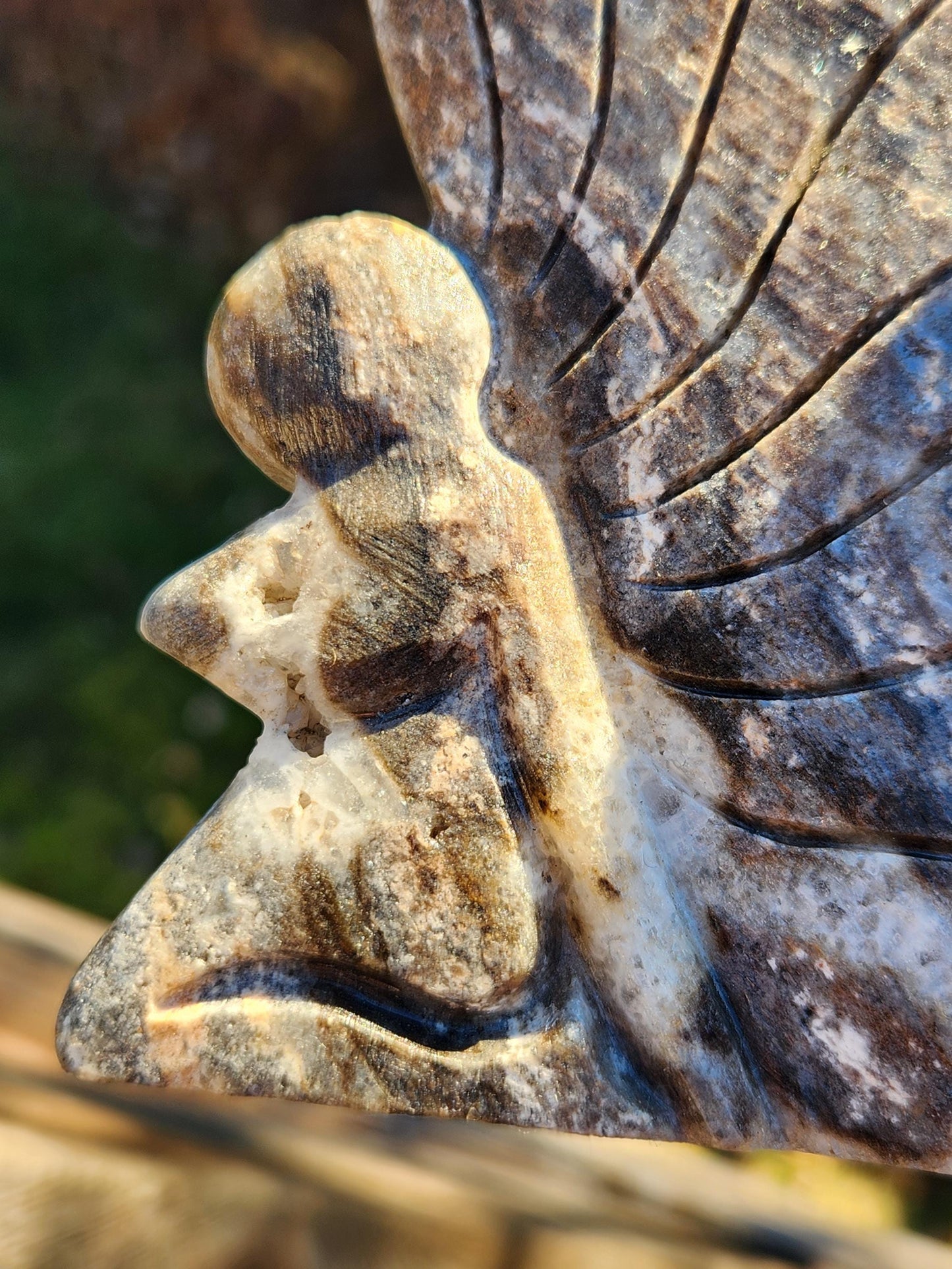 Super Unique Clear Quartz Points 0n Matrix Angel Or Fairy Carving Natural Stone Crystal