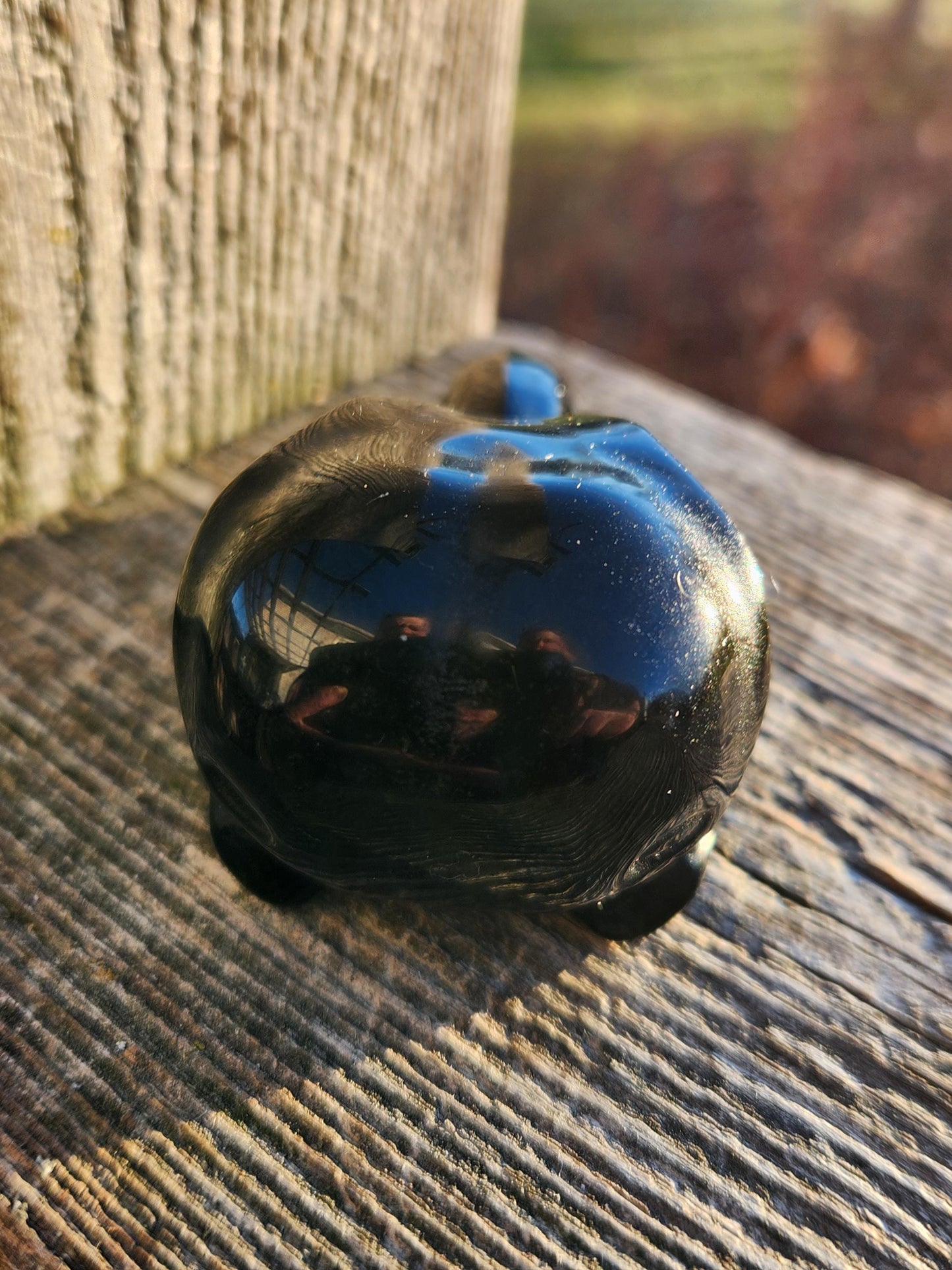 Carved Black Obsidian Medium Raven Skull: Crystal Carving, One