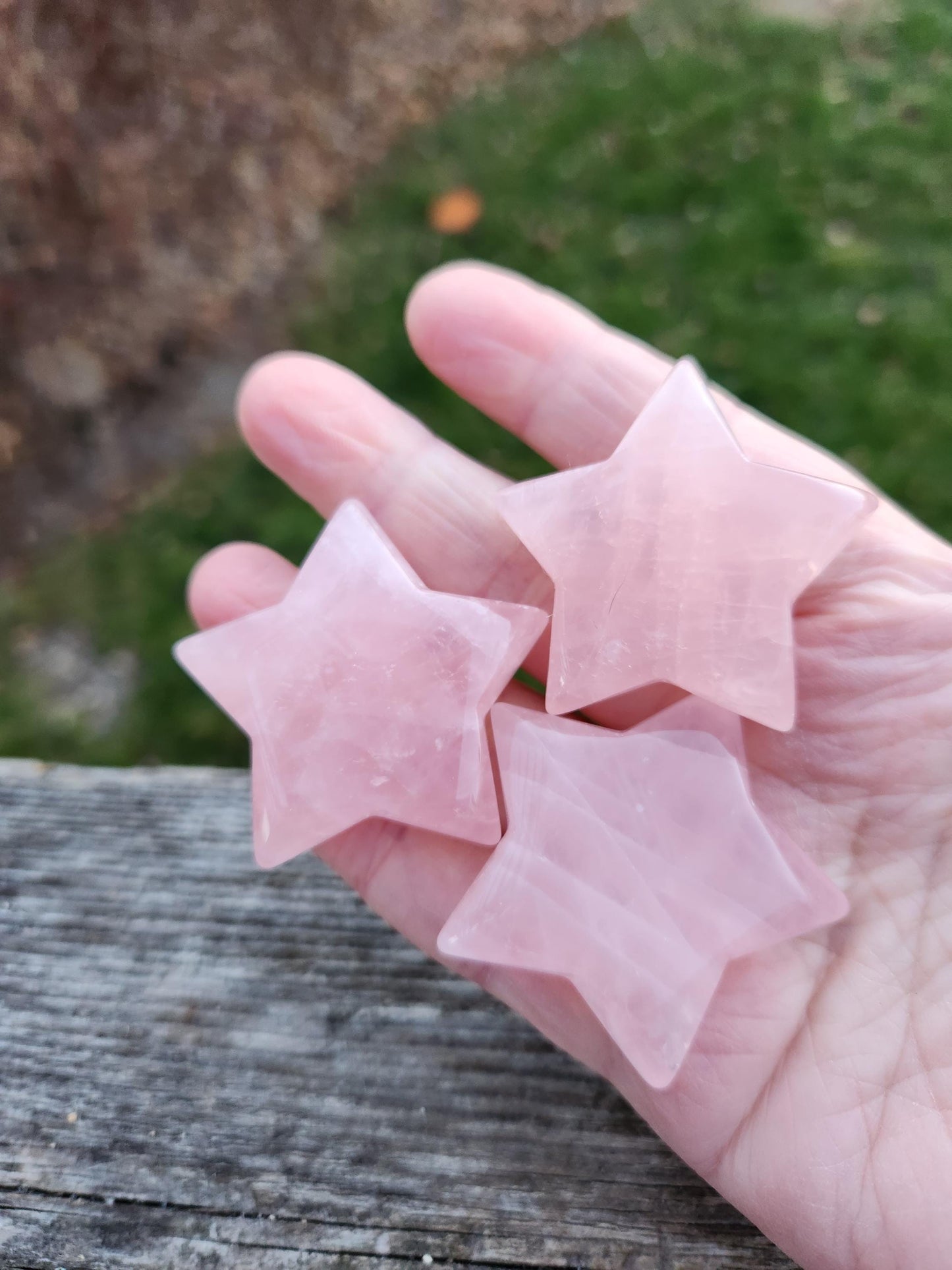 AAA Rose Quartz Crystal Small Star, High Polish Pocket Stone, One