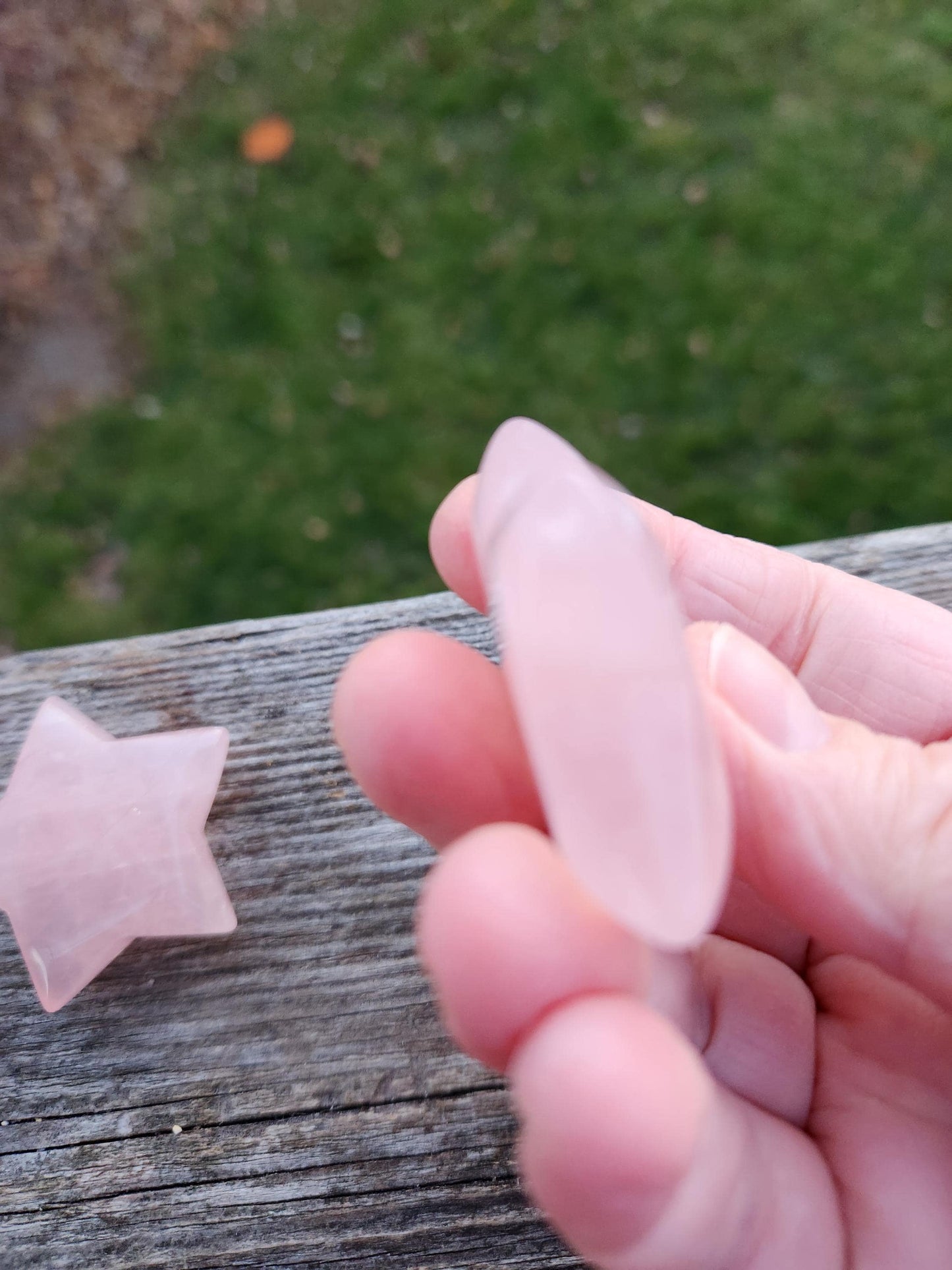 AAA Rose Quartz Crystal Small Star, High Polish Pocket Stone, One