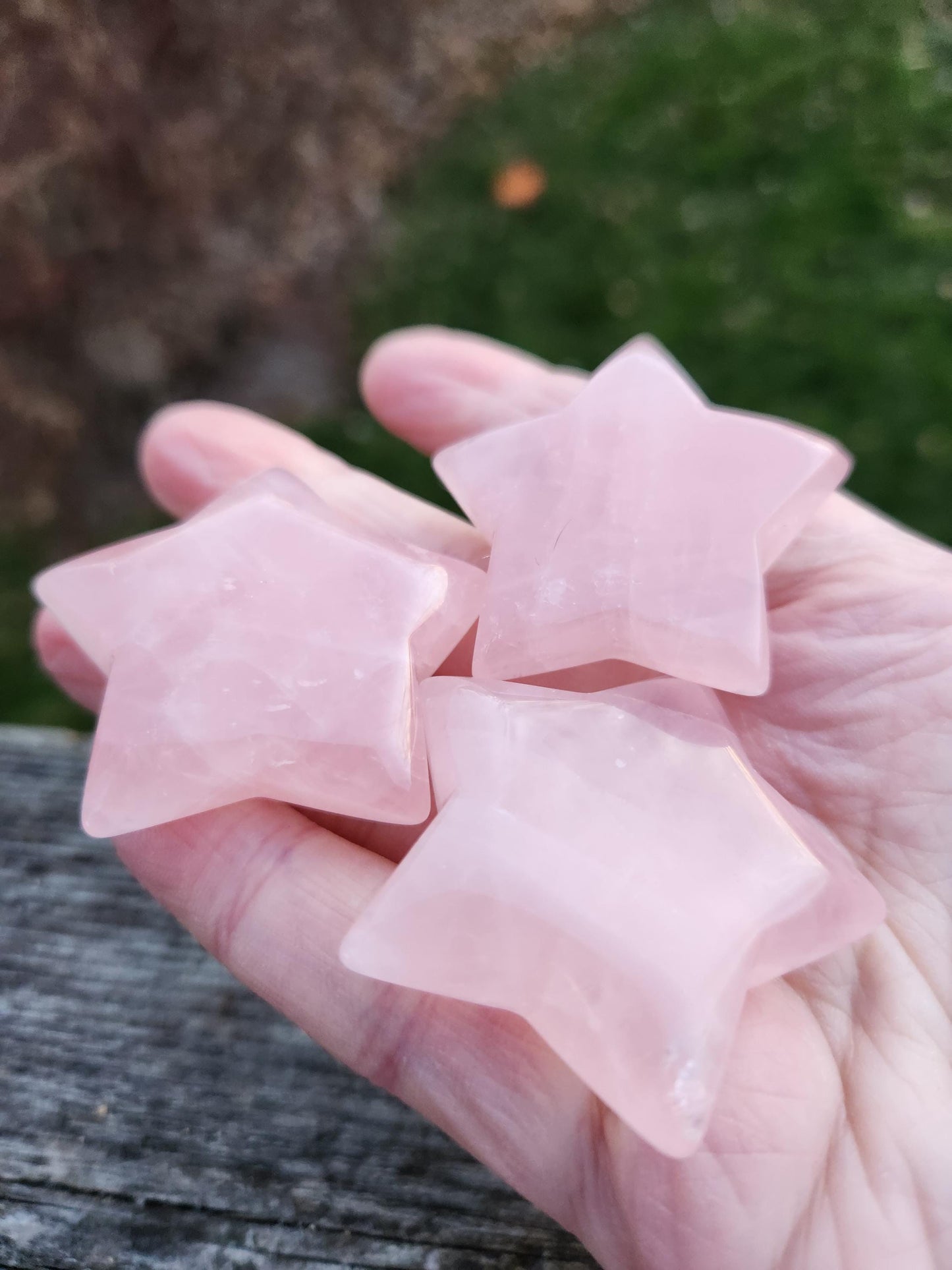 AAA Rose Quartz Crystal Small Star, High Polish Pocket Stone, One