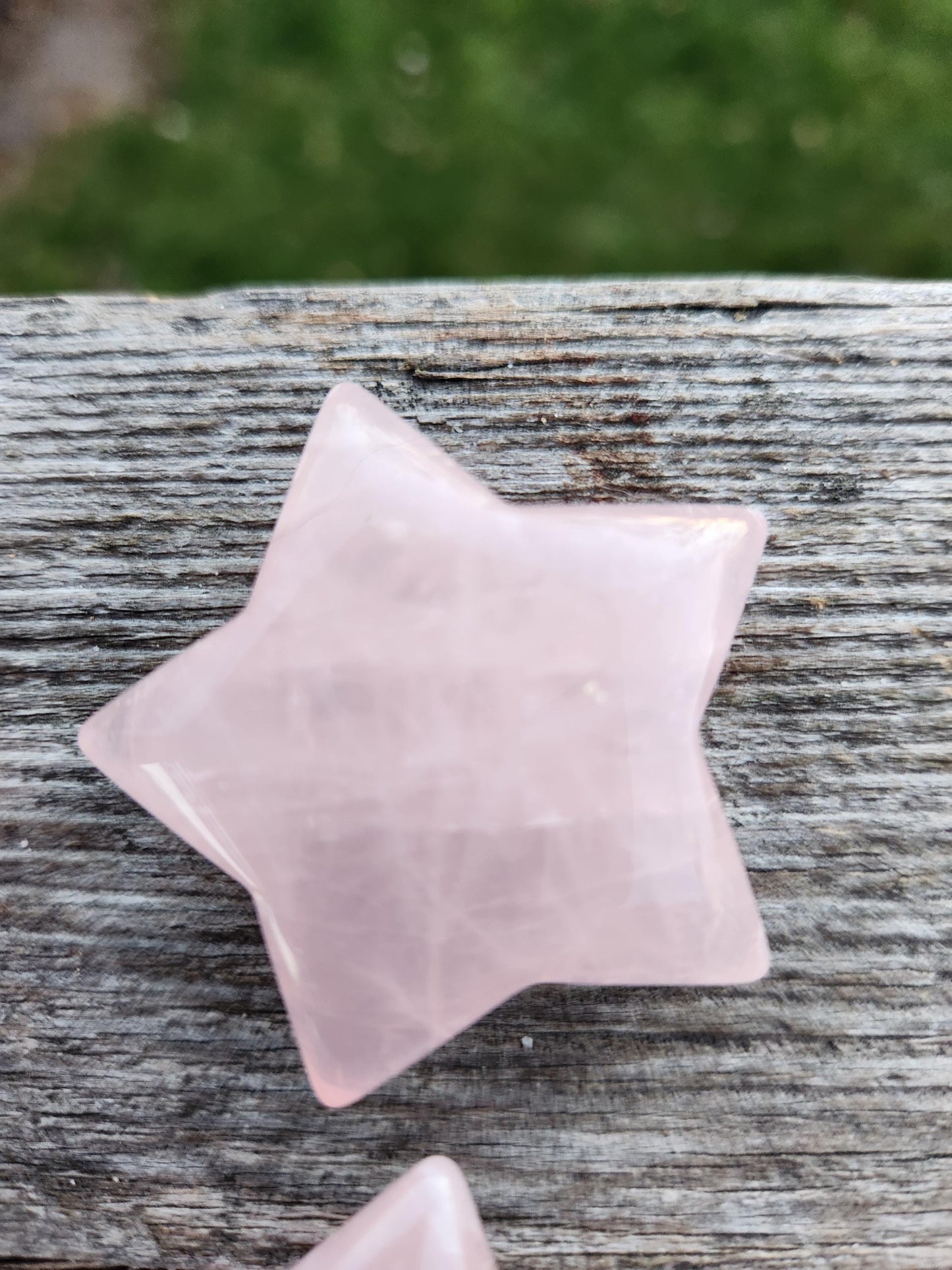 AAA Rose Quartz Crystal Small Star, High Polish Pocket Stone, One