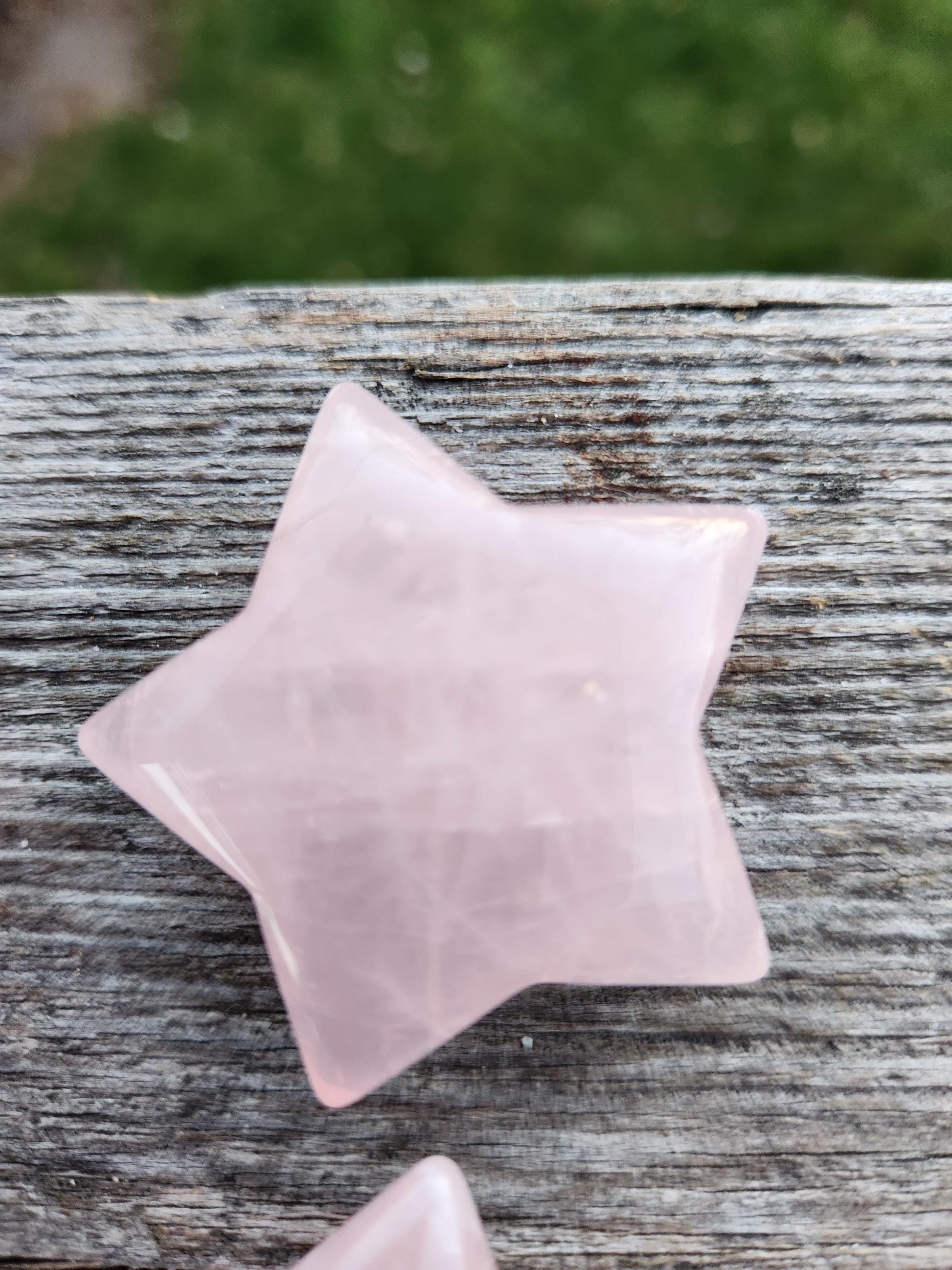 AAA Rose Quartz Crystal Small Star, High Polish Pocket Stone, One