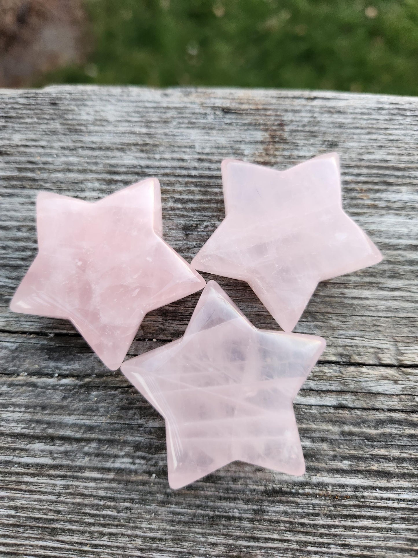 AAA Rose Quartz Crystal Small Star, High Polish Pocket Stone, One