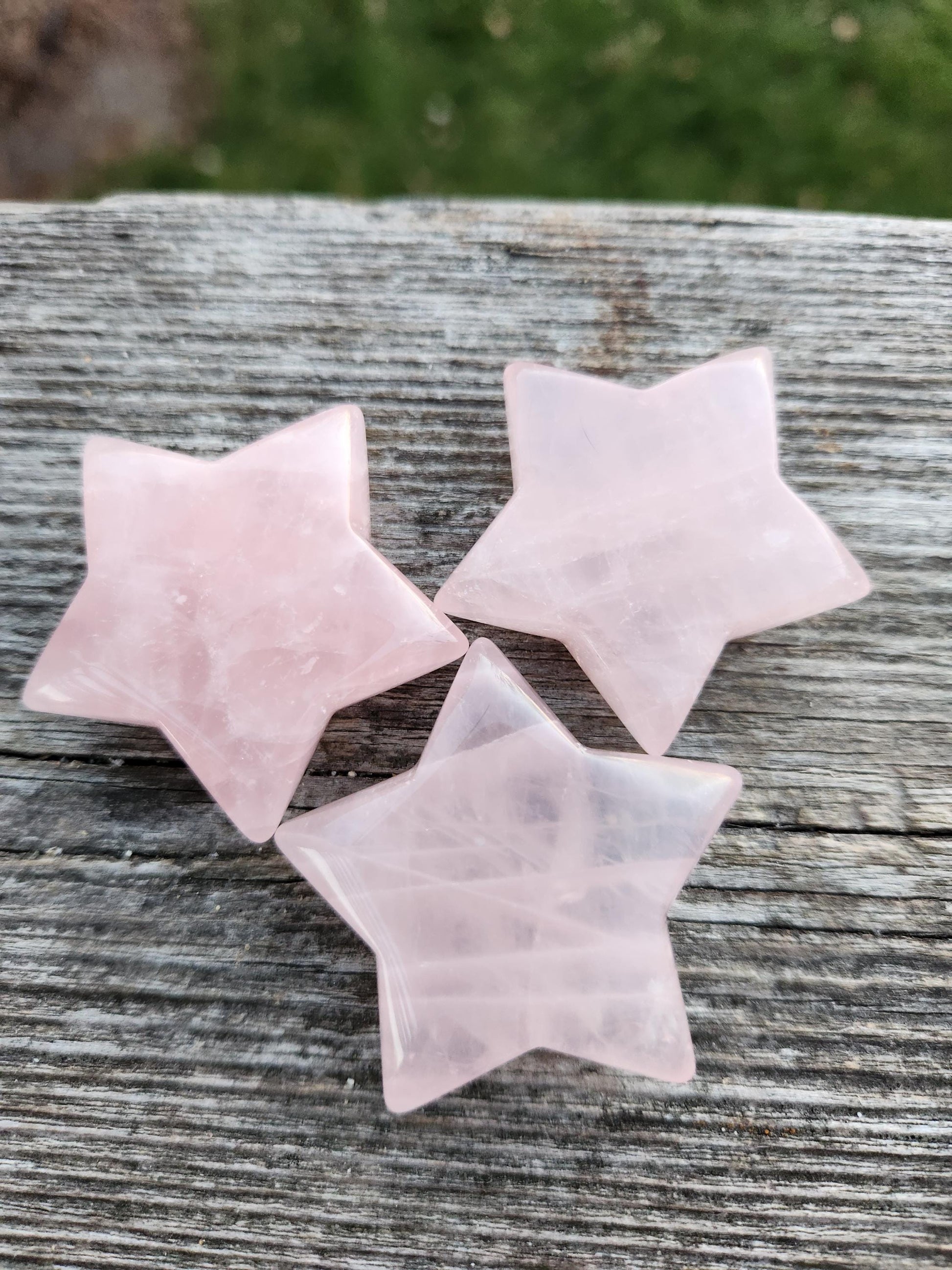 AAA Rose Quartz Crystal Small Star, High Polish Pocket Stone, One