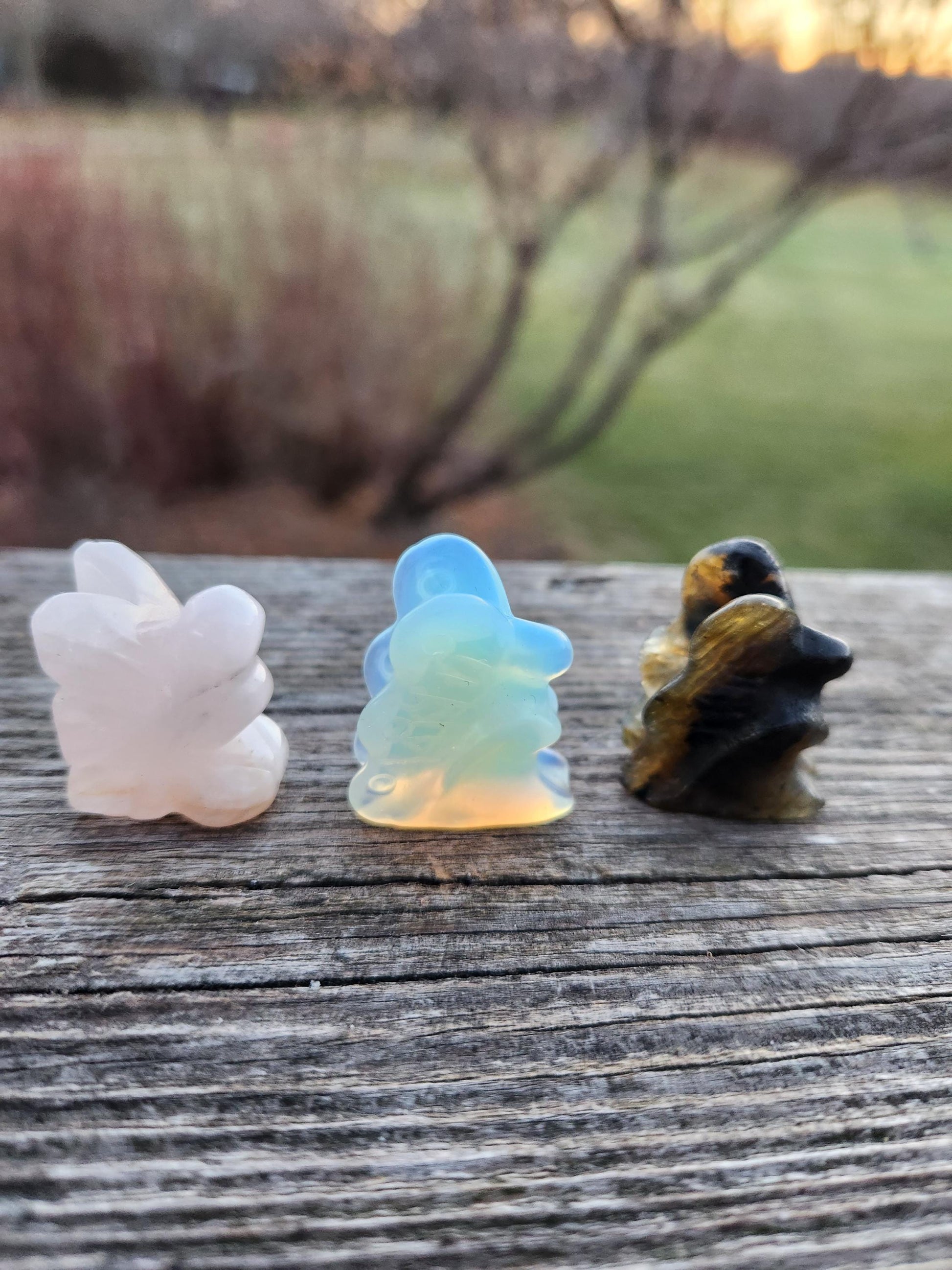 Carved Crystal Pocket Fairy: Rose Quartz, Opalite, or Labradorite, One