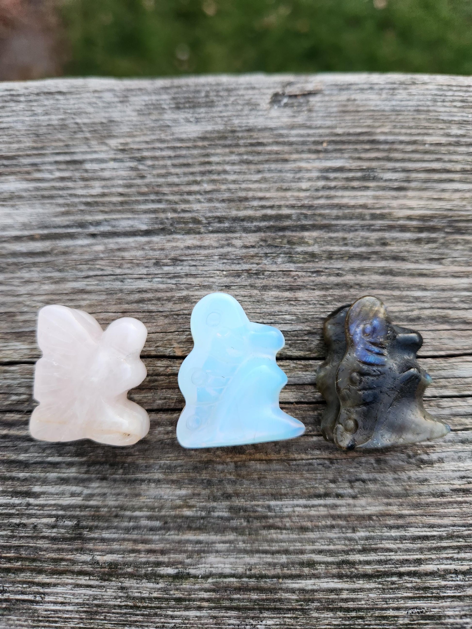 Carved Crystal Pocket Fairy: Rose Quartz, Opalite, or Labradorite, One