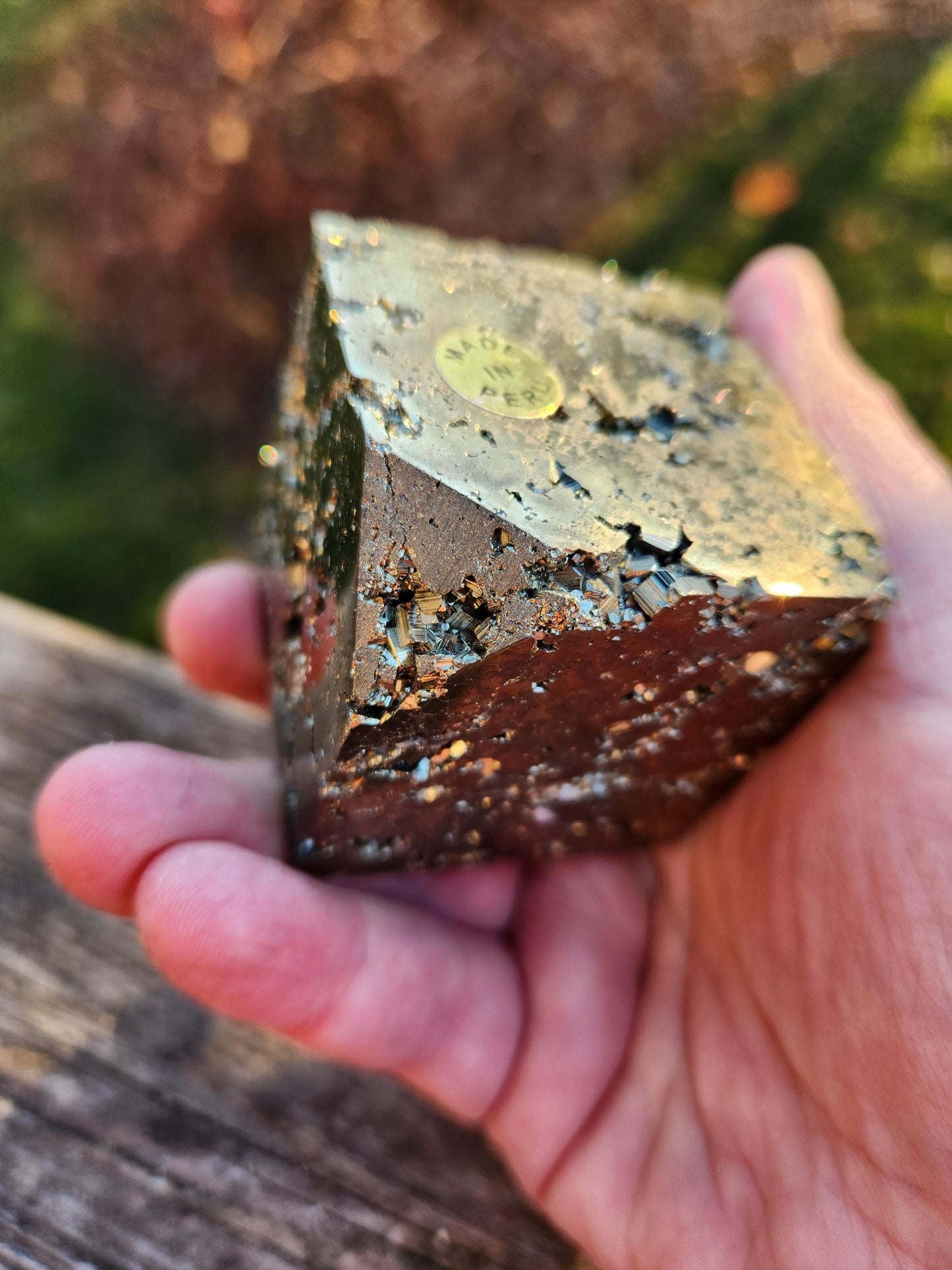 Beautiful Pyrite Cube On Stand From Peru