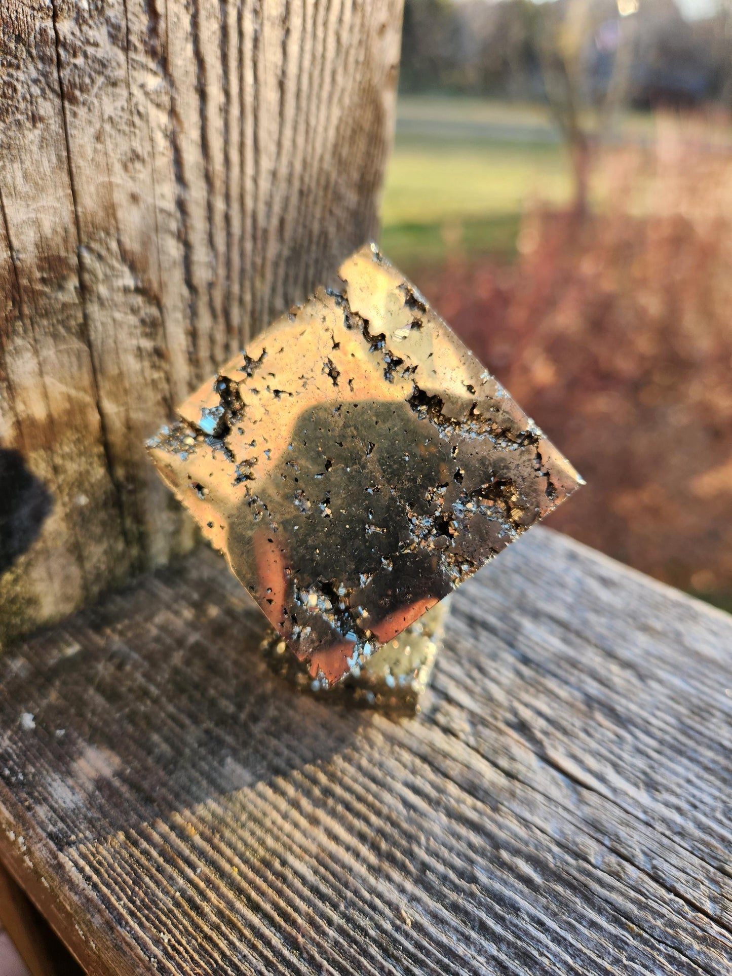 Beautiful Pyrite Cube On Stand From Peru