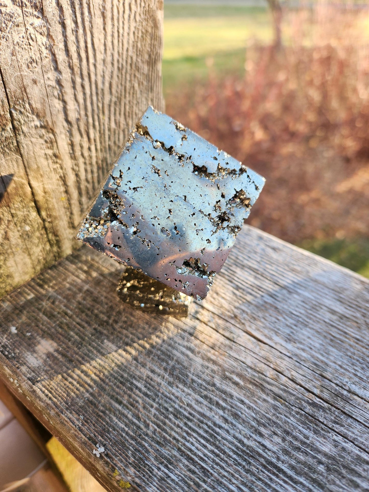 Beautiful Pyrite Cube On Stand From Peru