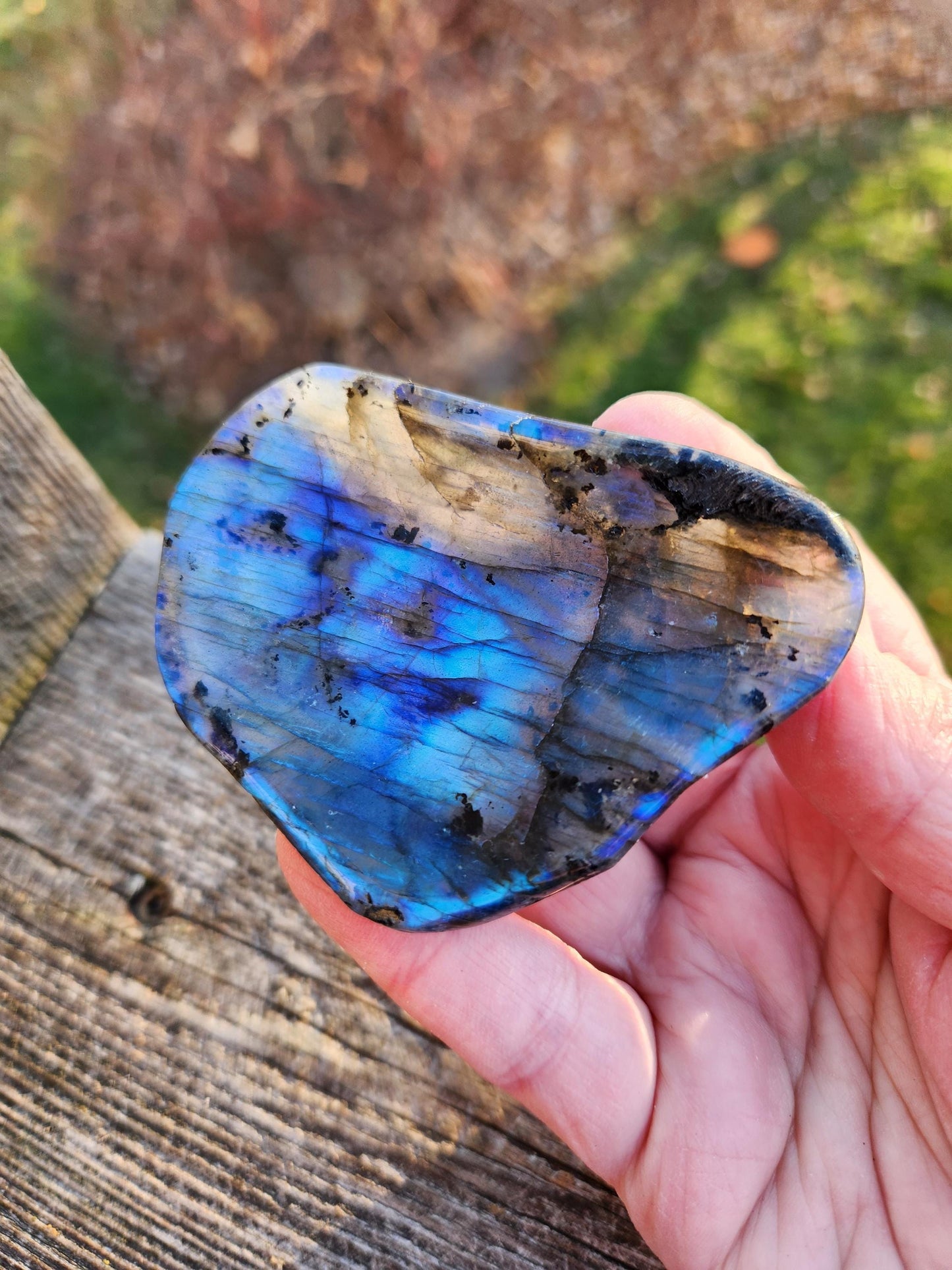 Labradorite Bowl or Dish Carving: Crystal with Blue Flash