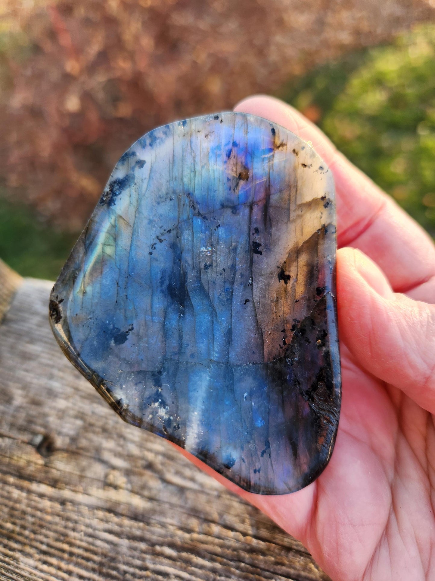 Labradorite Bowl or Dish Carving: Crystal with Blue Flash