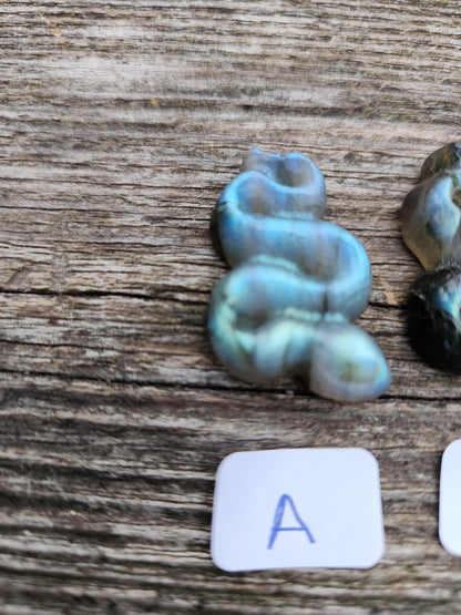 Carved Labradorite Snake: Crystal Carving, One