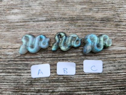 Carved Labradorite Snake: Crystal Carving, One