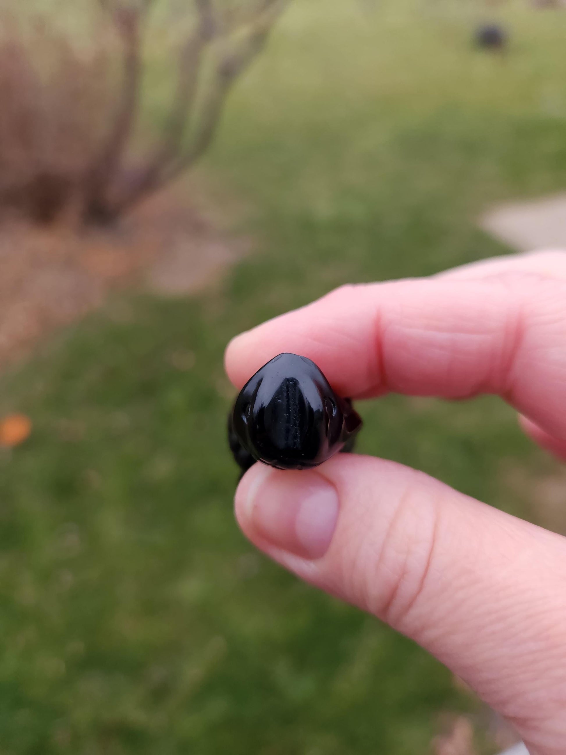 Carved Black Obsidian Cobra Snake: Crystal Carving, One