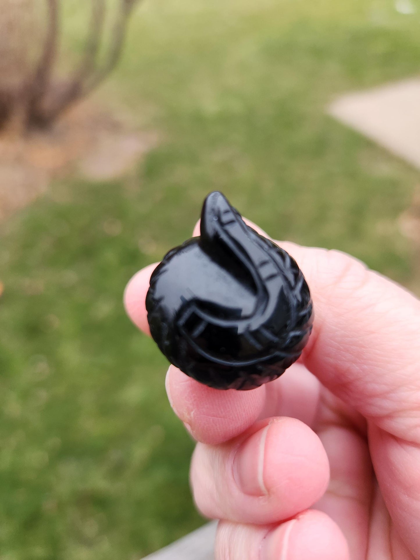 Carved Black Obsidian Cobra Snake: Crystal Carving, One