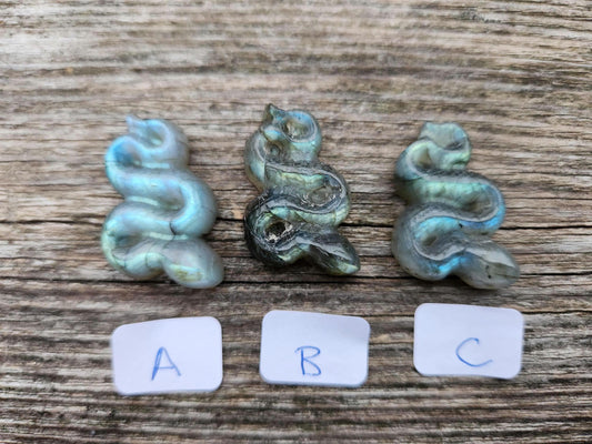 Carved Labradorite Snake: Crystal Carving, One
