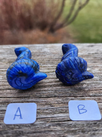 Carved Lapis Lazuli Cobra Snake: Crystal Carving, One