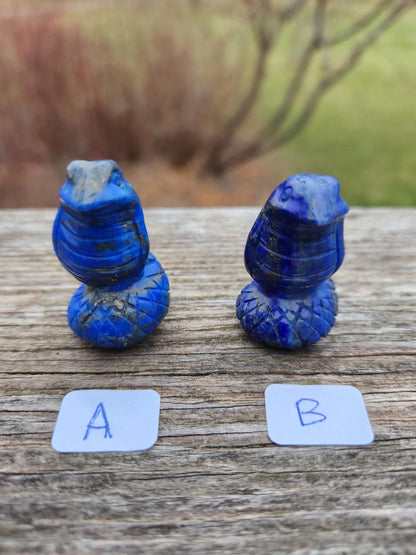 Carved Lapis Lazuli Cobra Snake: Crystal Carving, One