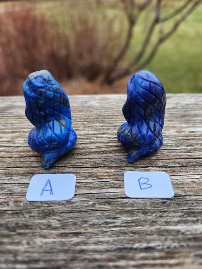 Carved Lapis Lazuli Cobra Snake: Crystal Carving, One