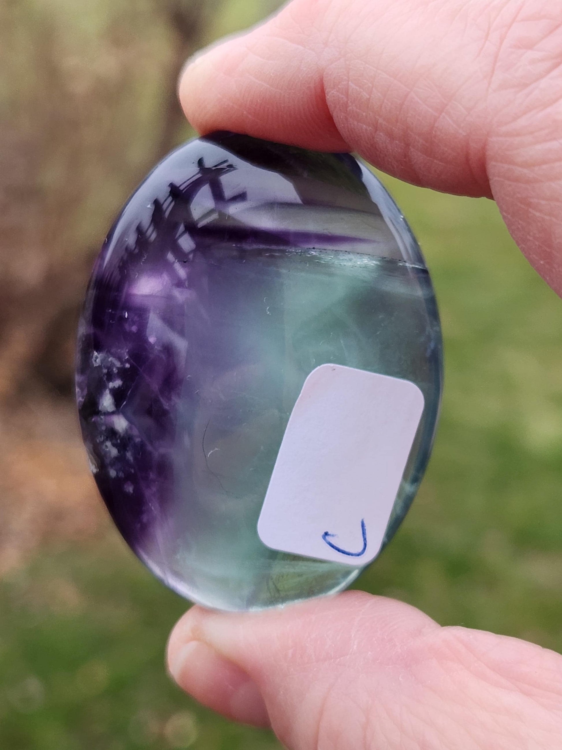 AAA Green & Purple Fluorite Crystal Palm, One