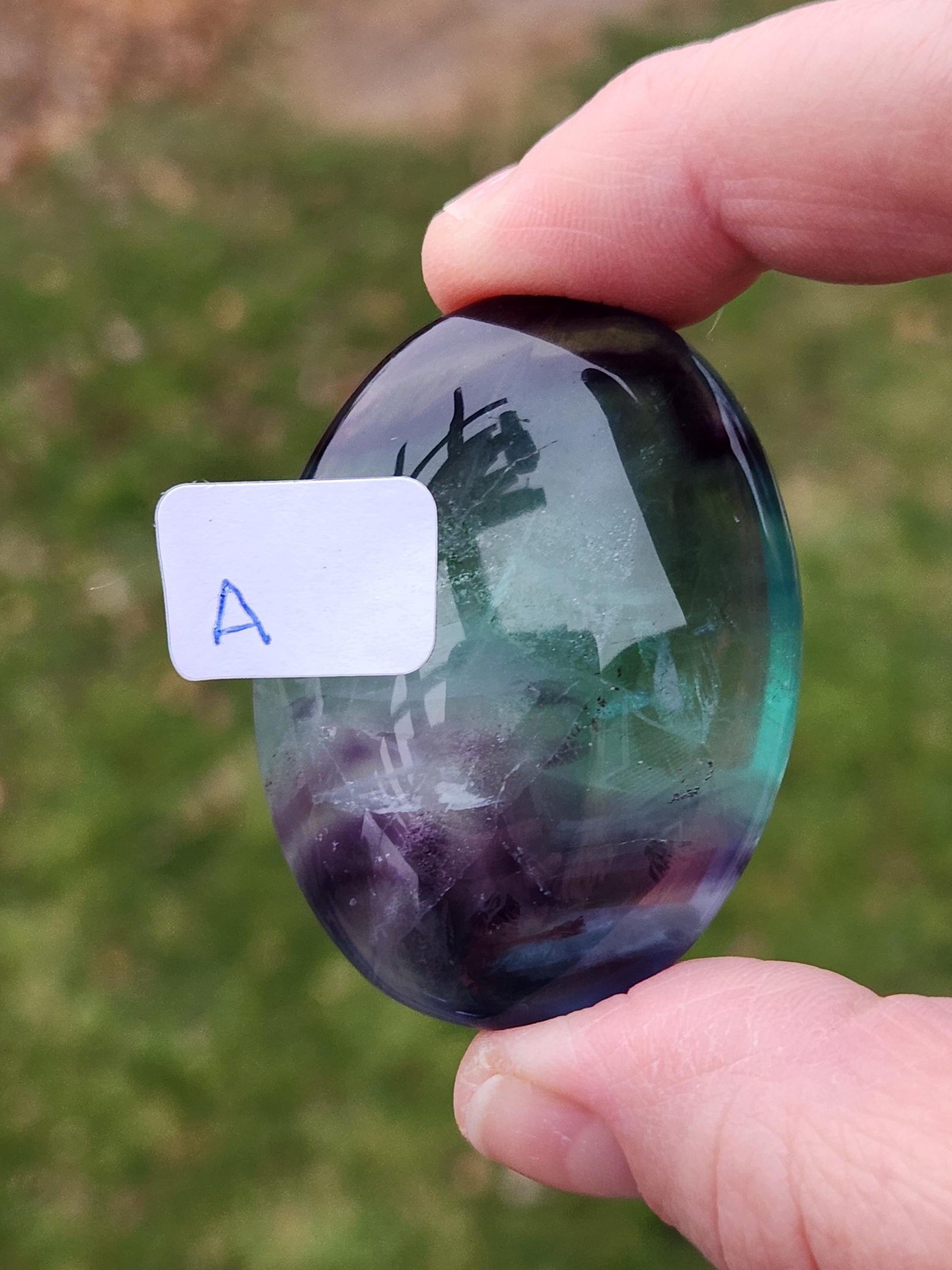 AAA Green & Purple Fluorite Crystal Palm, One