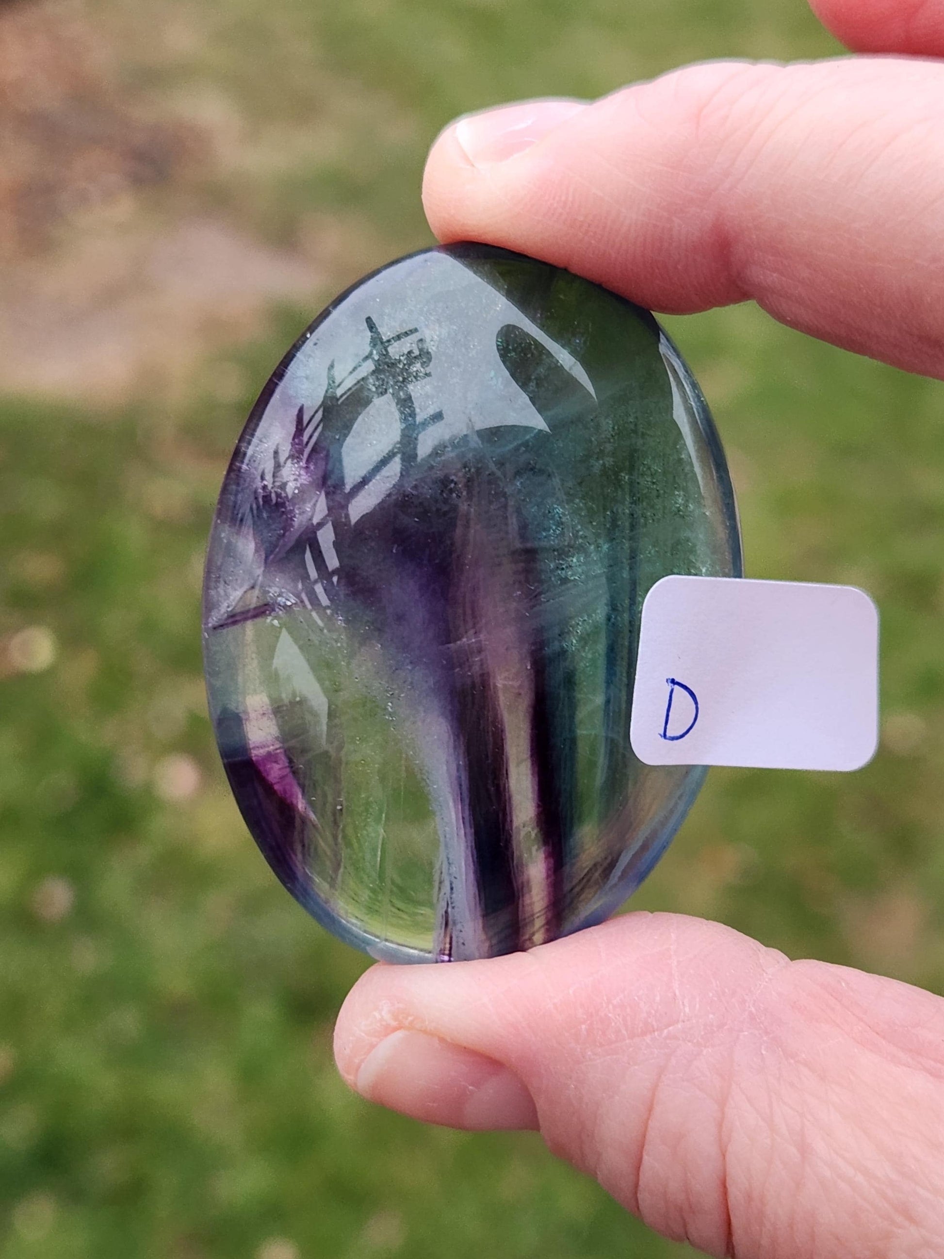 AAA Green & Purple Fluorite Crystal Palm, One