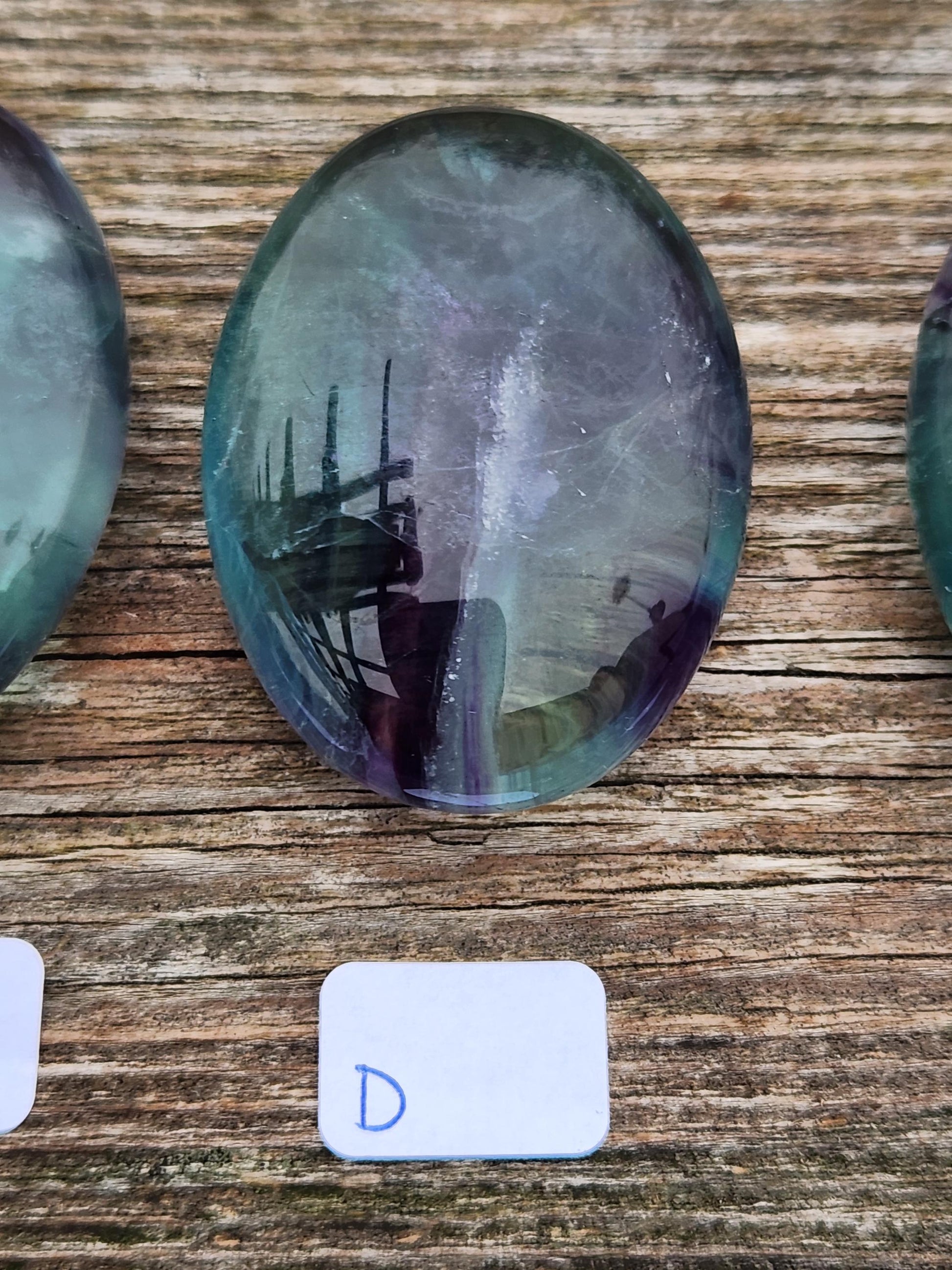 AAA Green & Purple Fluorite Crystal Palm, One
