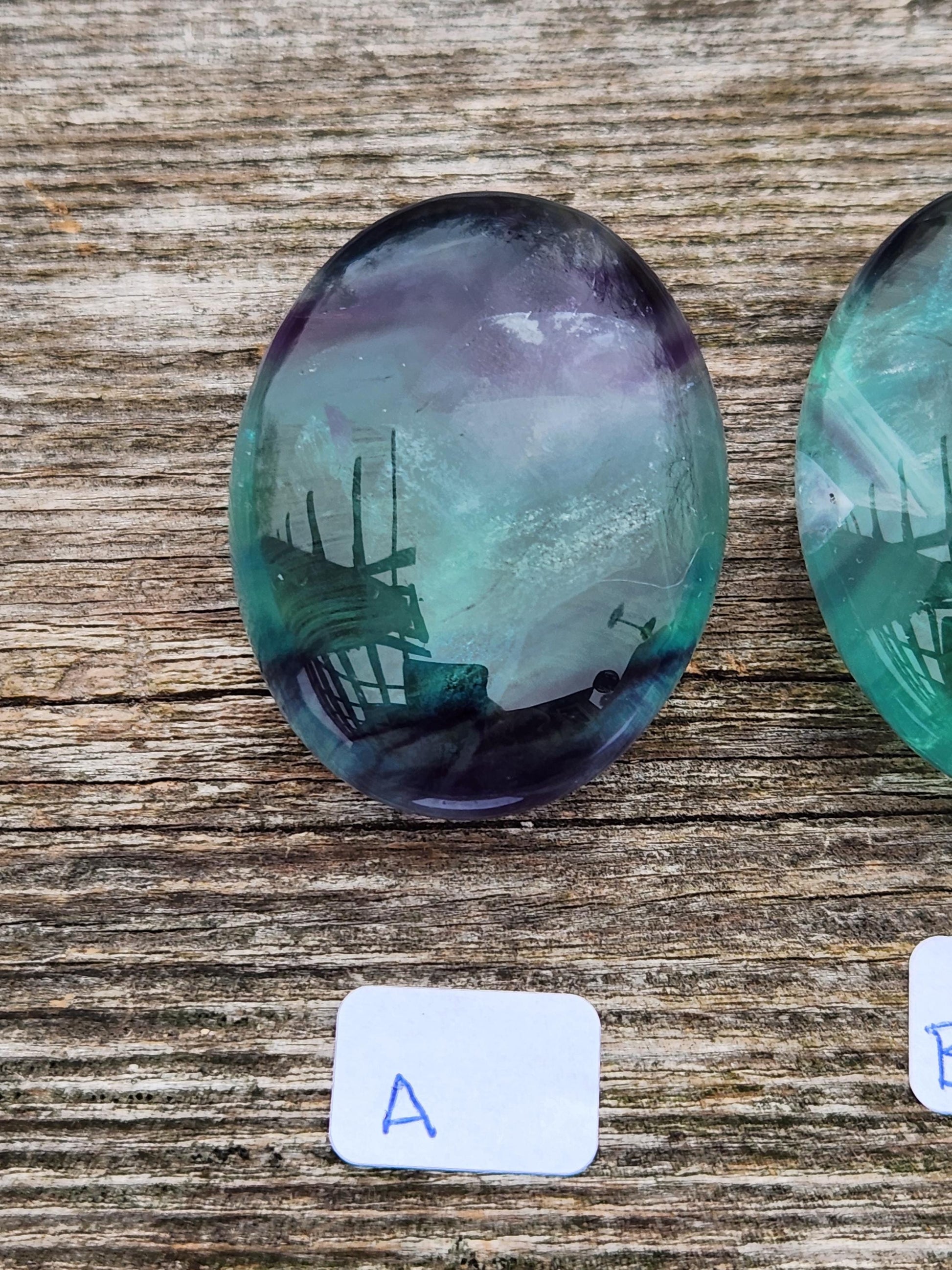 AAA Green & Purple Fluorite Crystal Palm, One