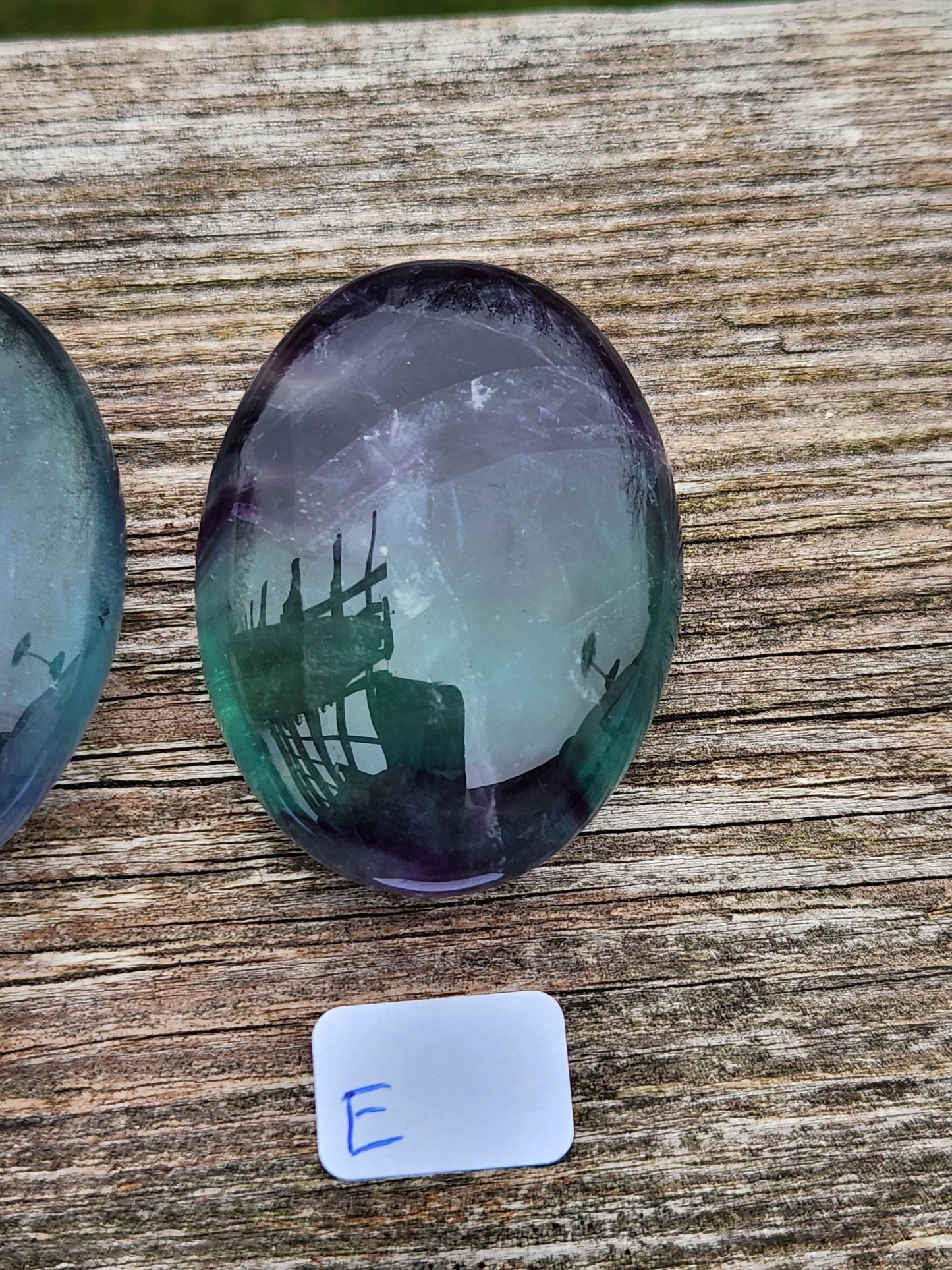 AAA Green & Purple Fluorite Crystal Palm, One